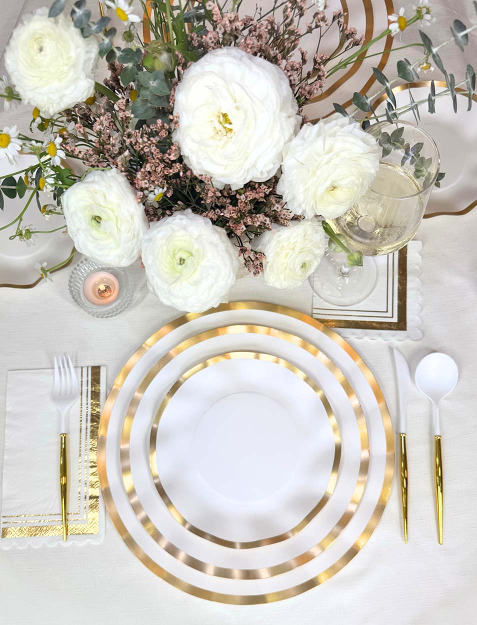 Premium Everyday White Wavy Salad Plates - Set of 8, Durable Porcelain Dinner Plates for Casual Dining, Entertaining & Party Serving - Dishwasher & Microwave Safe