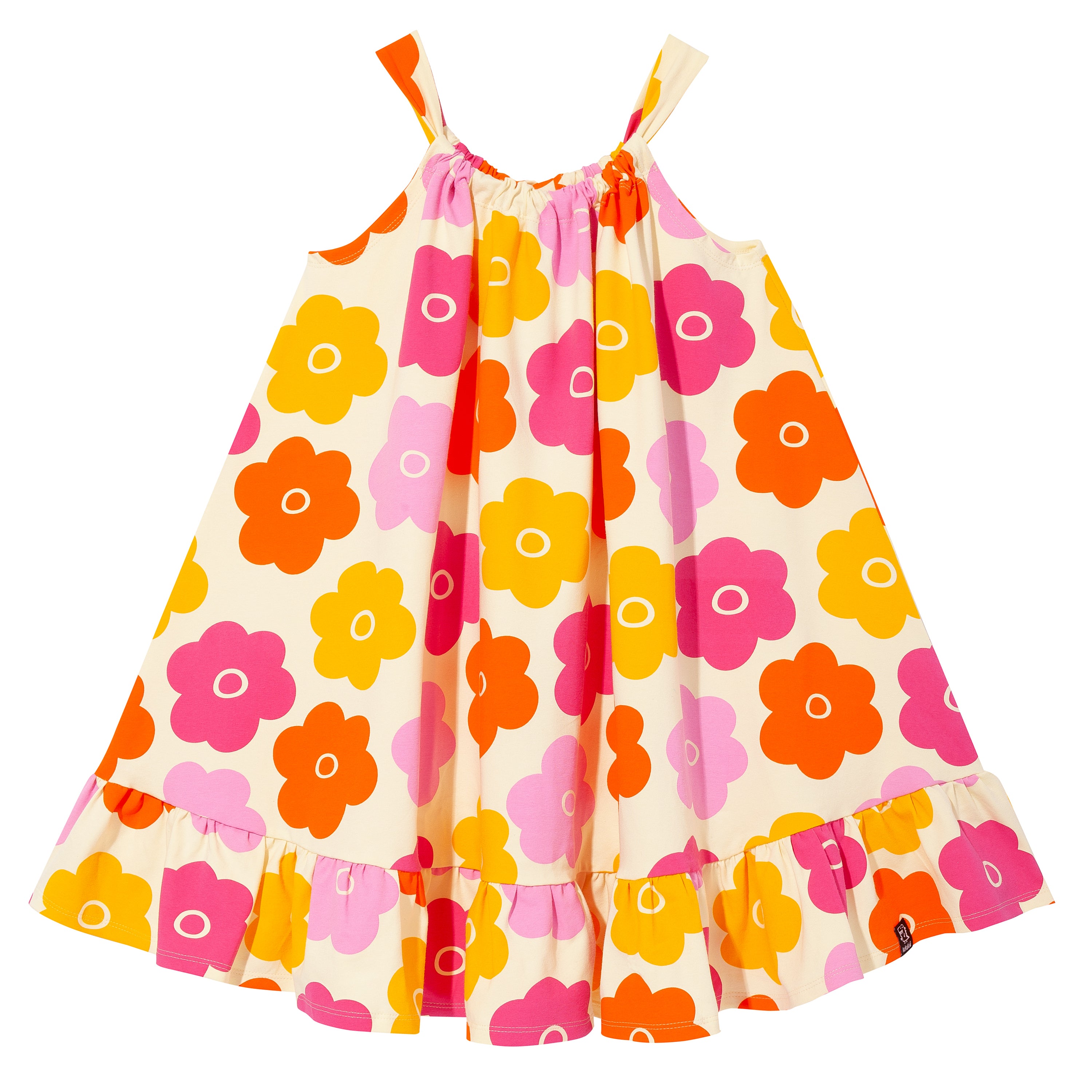 Kukukid Yellow Floral Bow Dress for Girls - Elegant & Cute Party Outfit, Perfect for Birthday, Easter, Photo Shoots & Special Occasions