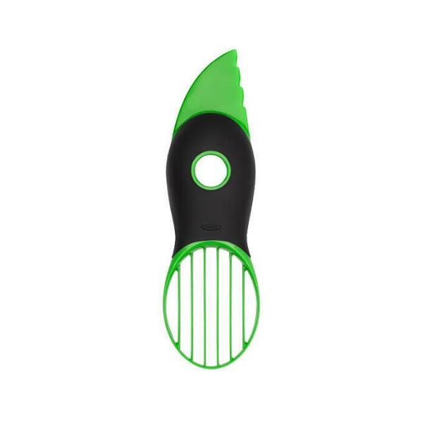 OXO Good Grips 3-in-1 Avocado Slicer, Peeler & Pitter - Stainless Steel Kitchen Tool for Slicing, Dicing & Removing Avocado Pits - Perfect for Guacamole, Salads & Healthy Snacks