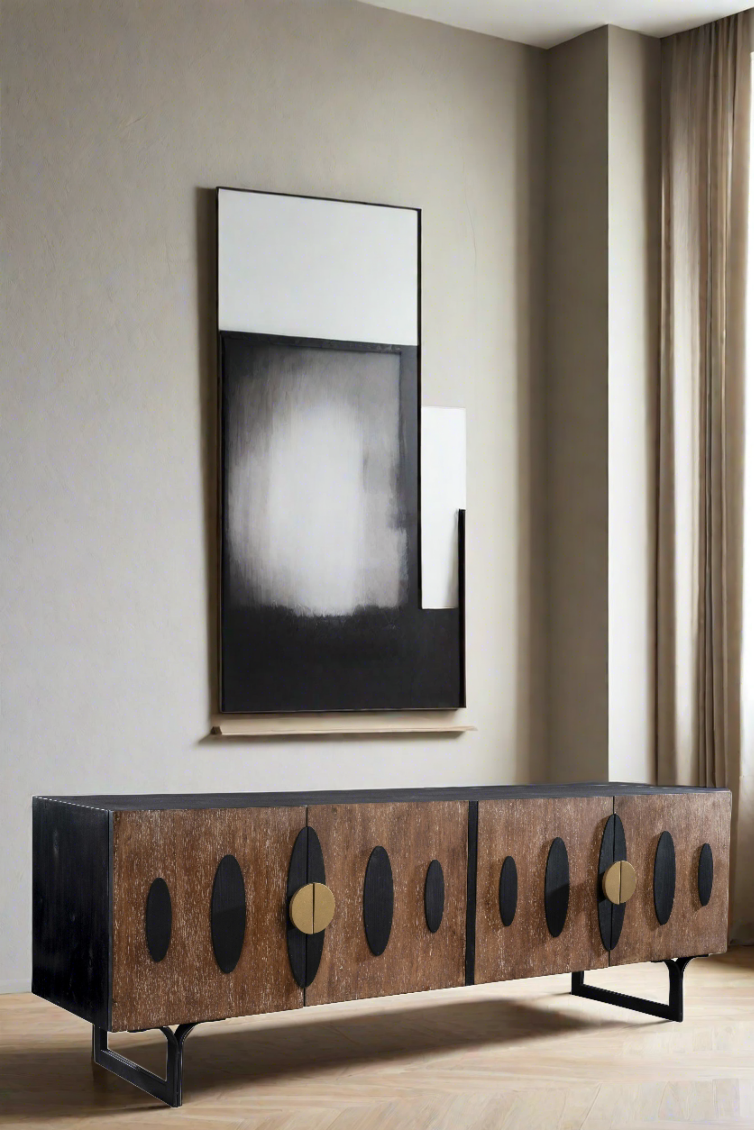 Harlow Sofa Console Table - Modern Sideboard with Storage Shelf for Living Room, Entryway & Hallway - Perfect Behind Couch, Under TV or as Entry Table