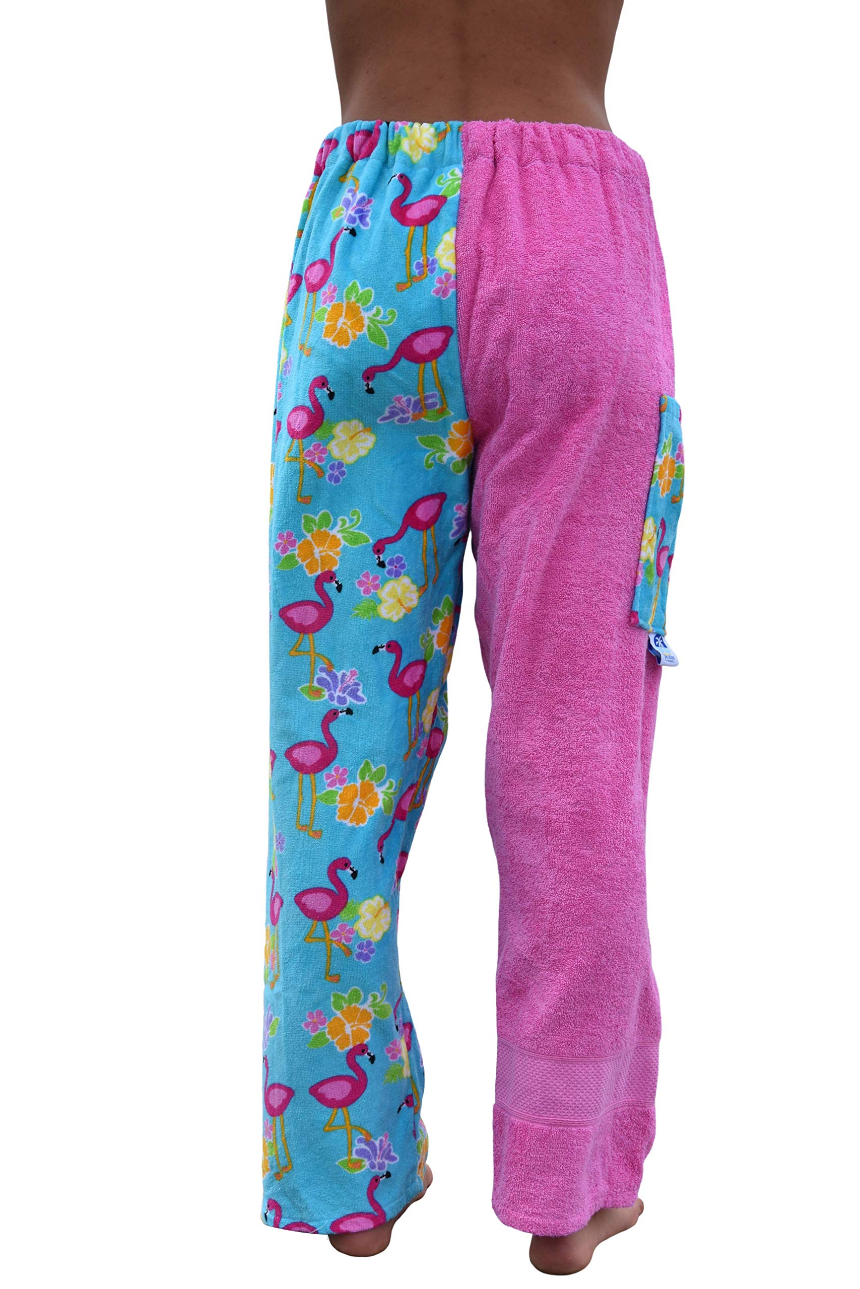 Kids Cotton Terry Towel Pants for Swimming & Beach - Soft Pink Swim Cover-Up by Paradise Towelwear - Perfect for Poolside, Resorts & Water Activities (Size Small)