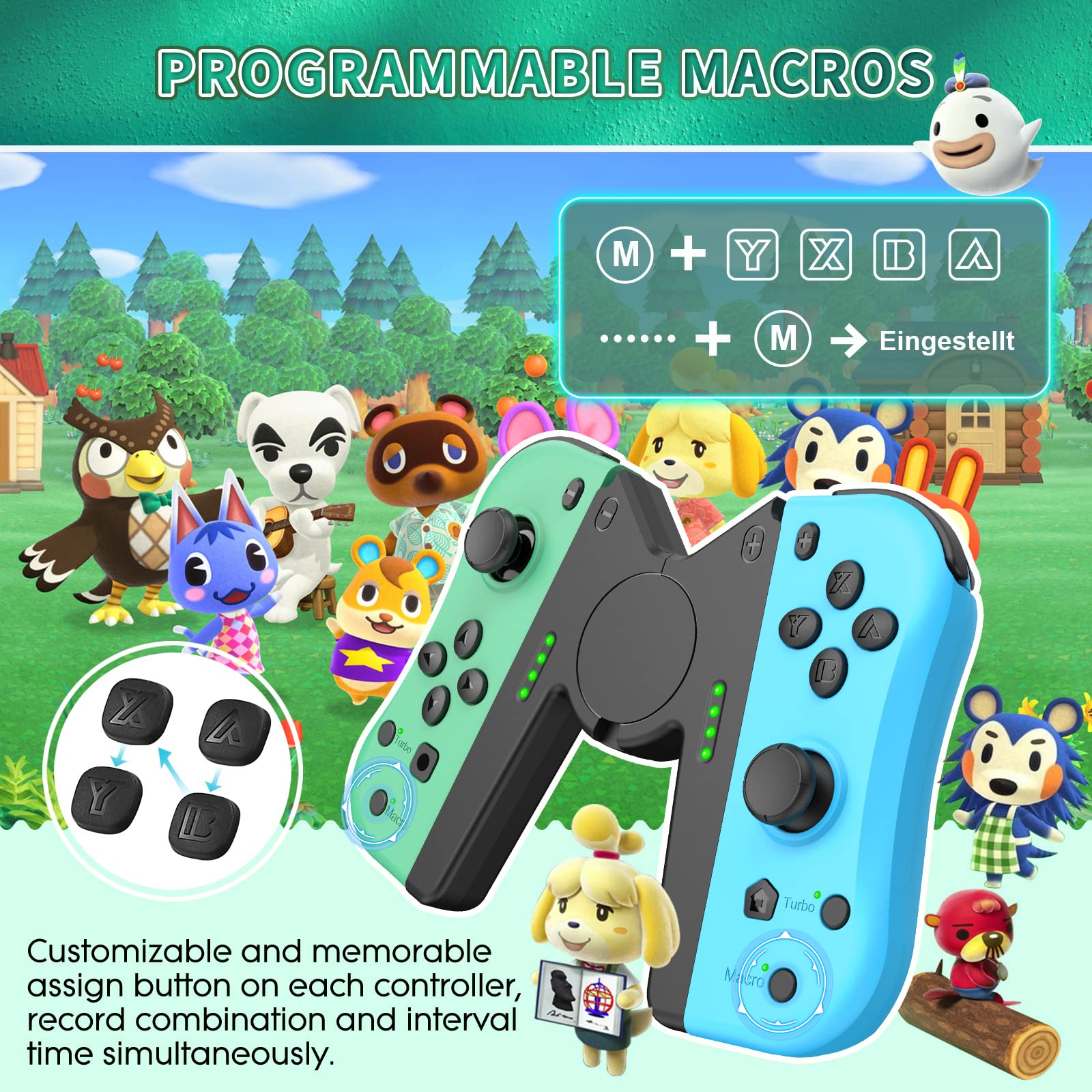 Original Title: Joy Con Controller Replacement Compatible for Nintendo Switch - Left and Right Neon Joycon with Wrist Strap, Alternatives for Nintendo Switch   Optimized Title: Nintendo Switch Joy-Con Controller Replacement - Left & Right Neon Joycon with Wrist Strap | Compatible with Nintendo Switch | Perfect for Gaming, Multiplayer & Family Fun