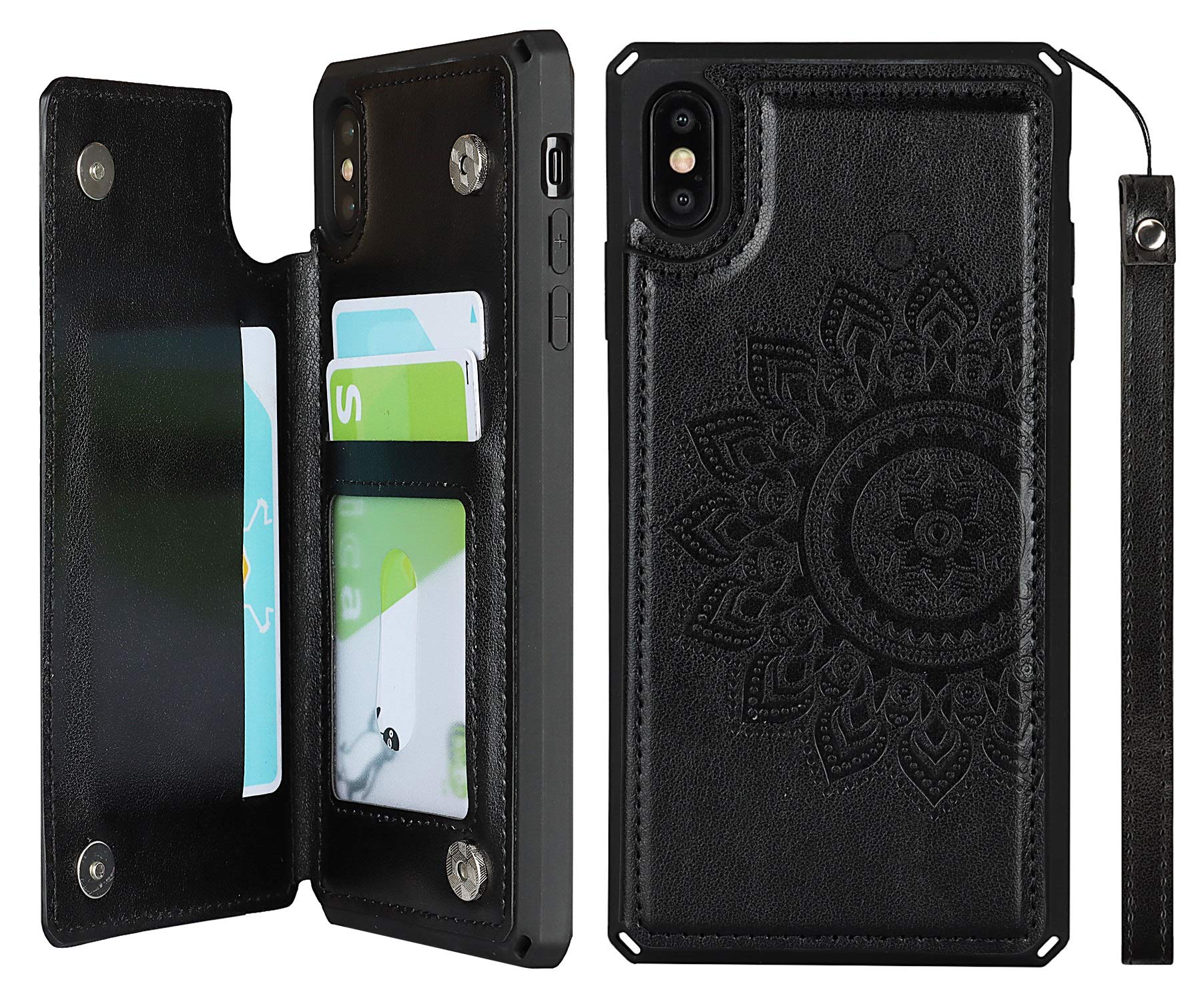 Premium RFID Blocking Leather Wallet Case for iPhone Xs Max 6.5