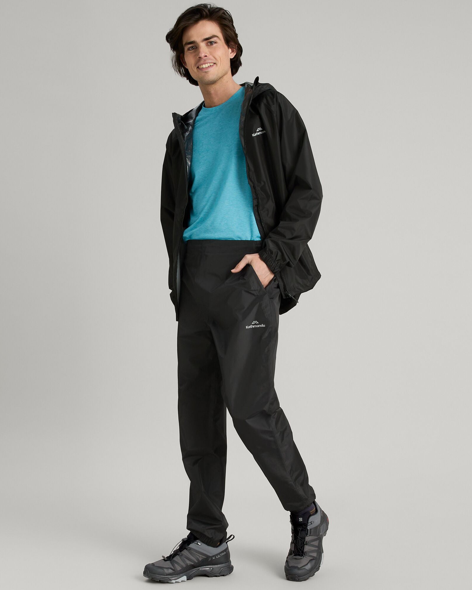 Waterproof 2-Layer Pocket Rain Pants for Men & Women - Black - Perfect for Hiking, Cycling & Outdoor Activities