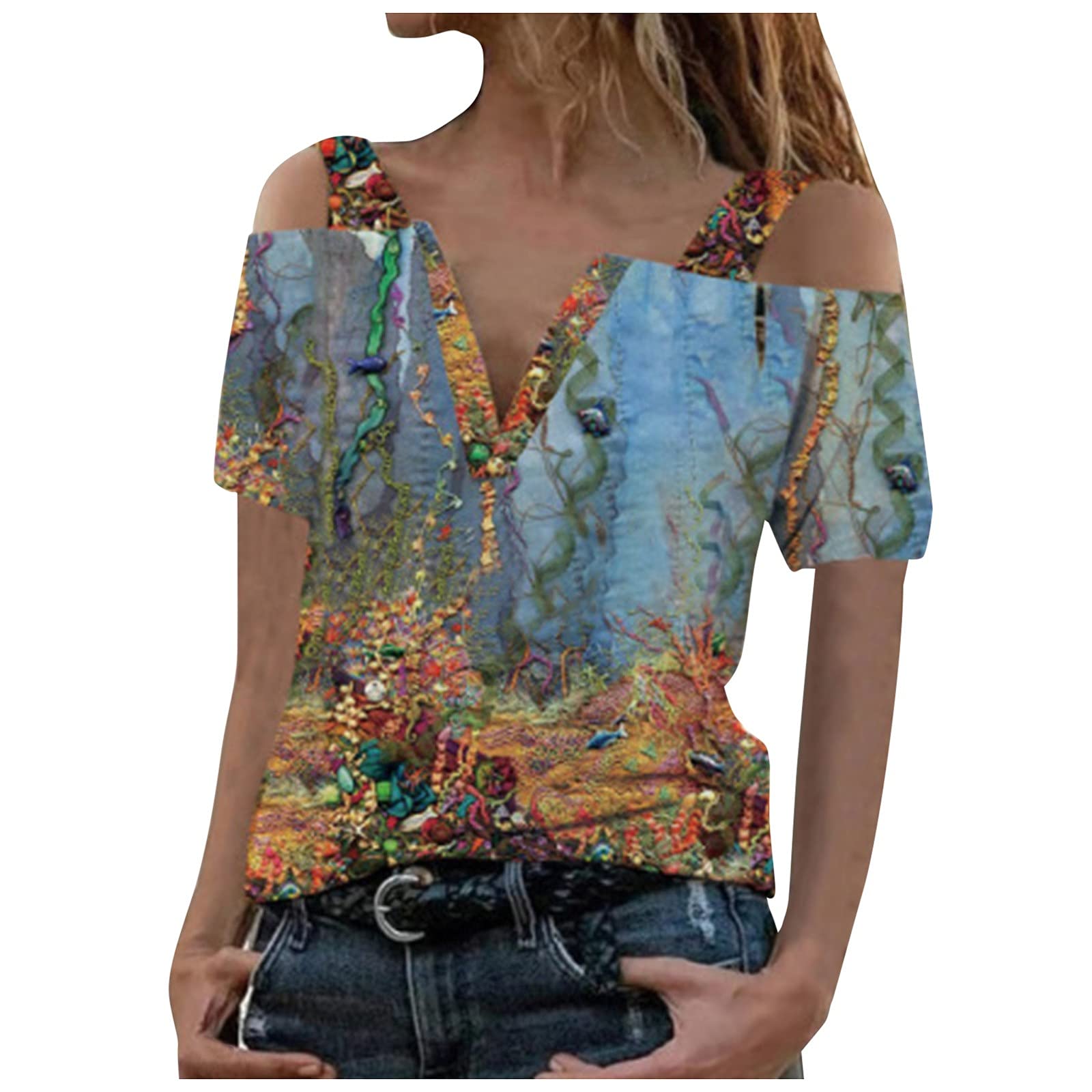 Women's Long Sleeve Fall Tops - Casual Loose V-Neck Graphic T-Shirts & Pullover Sweatshirts for Autumn Layering | Perfect for Work, Weekend Outings and Cozy Evenings