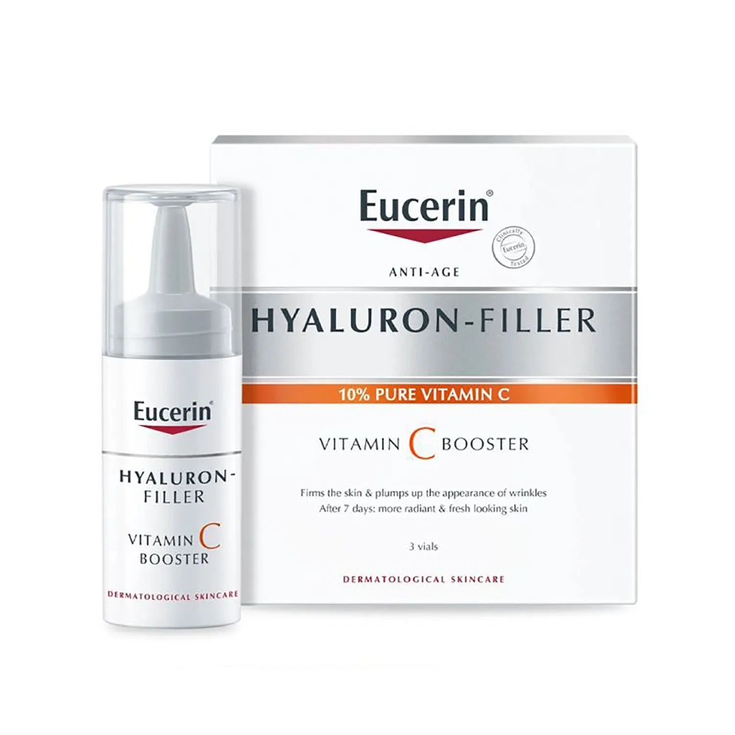 Eucerin Hyaluron Filler Vitamin C Booster Serum 8ml - Anti-Aging Face Treatment for Wrinkles & Brightening - Perfect for Daily Skincare Routine & Night Care