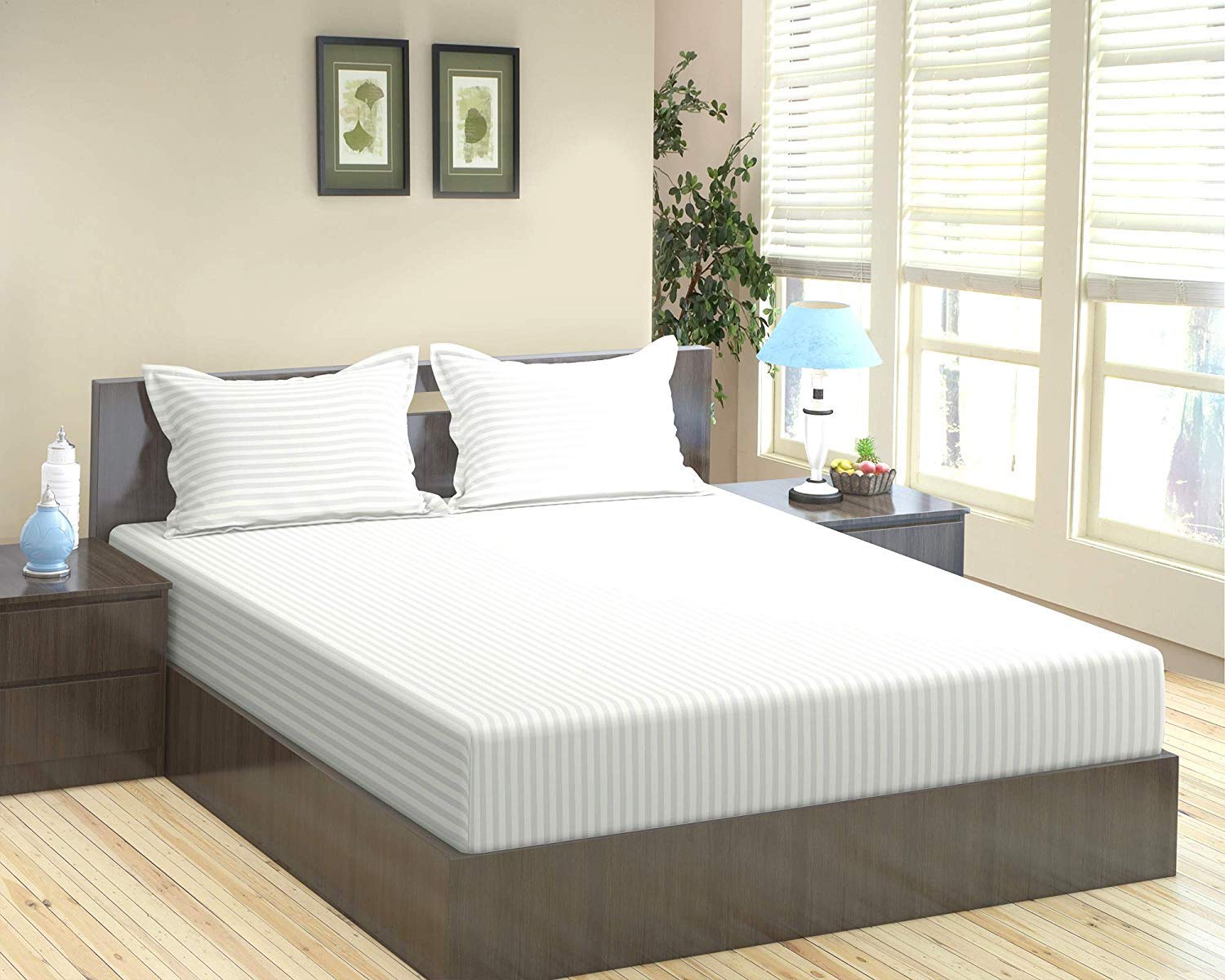 100% Cotton Short Queen Sheet Set - 4 Piece Luxury Hotel Bed Sheets, Soft & Breathable, Deep Pocket Fits Up to 16
