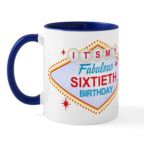 White/Navy Inside - Las Vegas Birthday 60 Mug