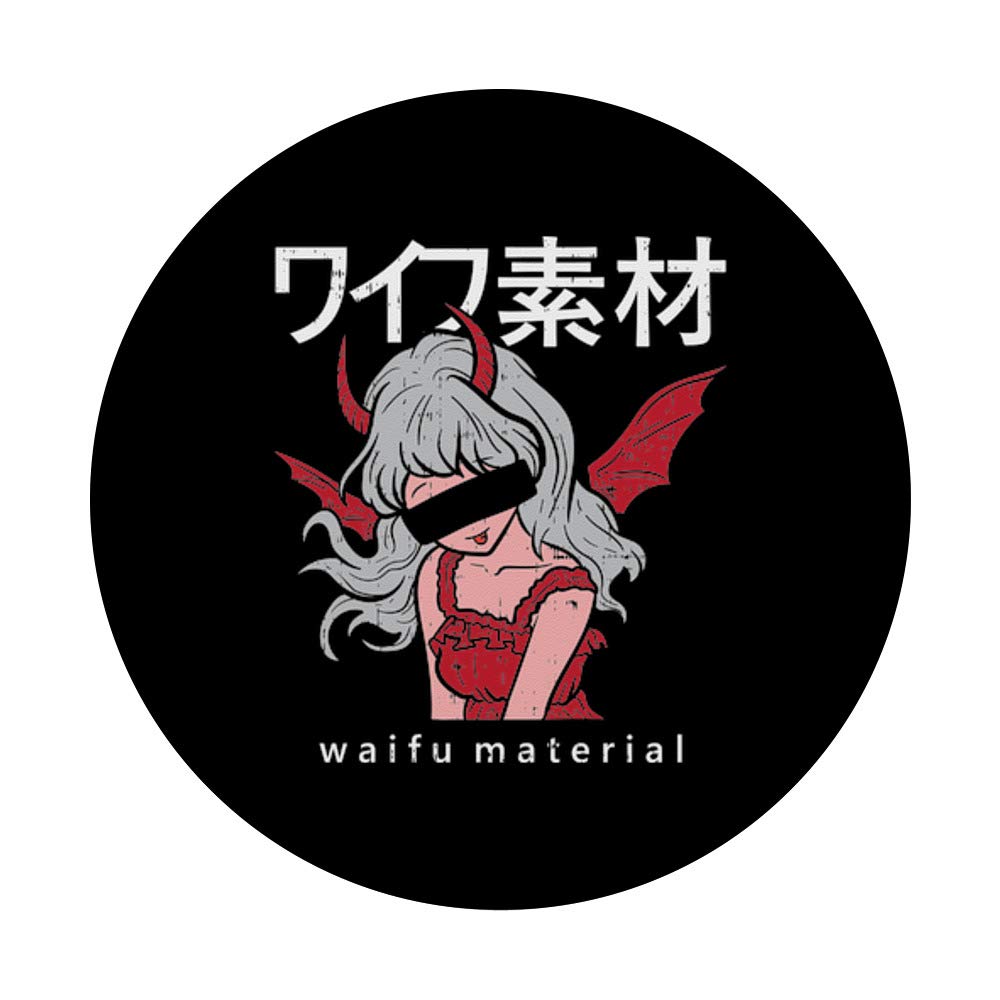 Waifu Material Devil Anime Girl Japanese Manga Otaku Gift - Swappable PopSockets PopGrip for Phones & Tablets | Perfect for Anime Fans, Cosplay Enthusiasts & Manga Lovers