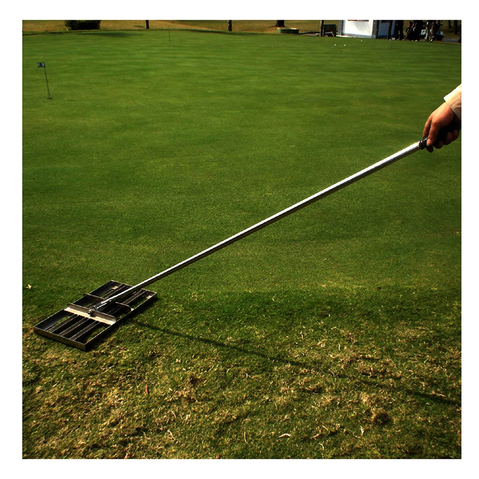 Premium Stainless Steel Lawn Leveling Rake - 4.5FT Yard Leveler Tool for Backyard, Golf Course & Garden Maintenance | Durable Grass & Sand Leveler for Perfect Lawn Finishing | Ideal for Landscaping, Turf Care & DIY Yard Projects