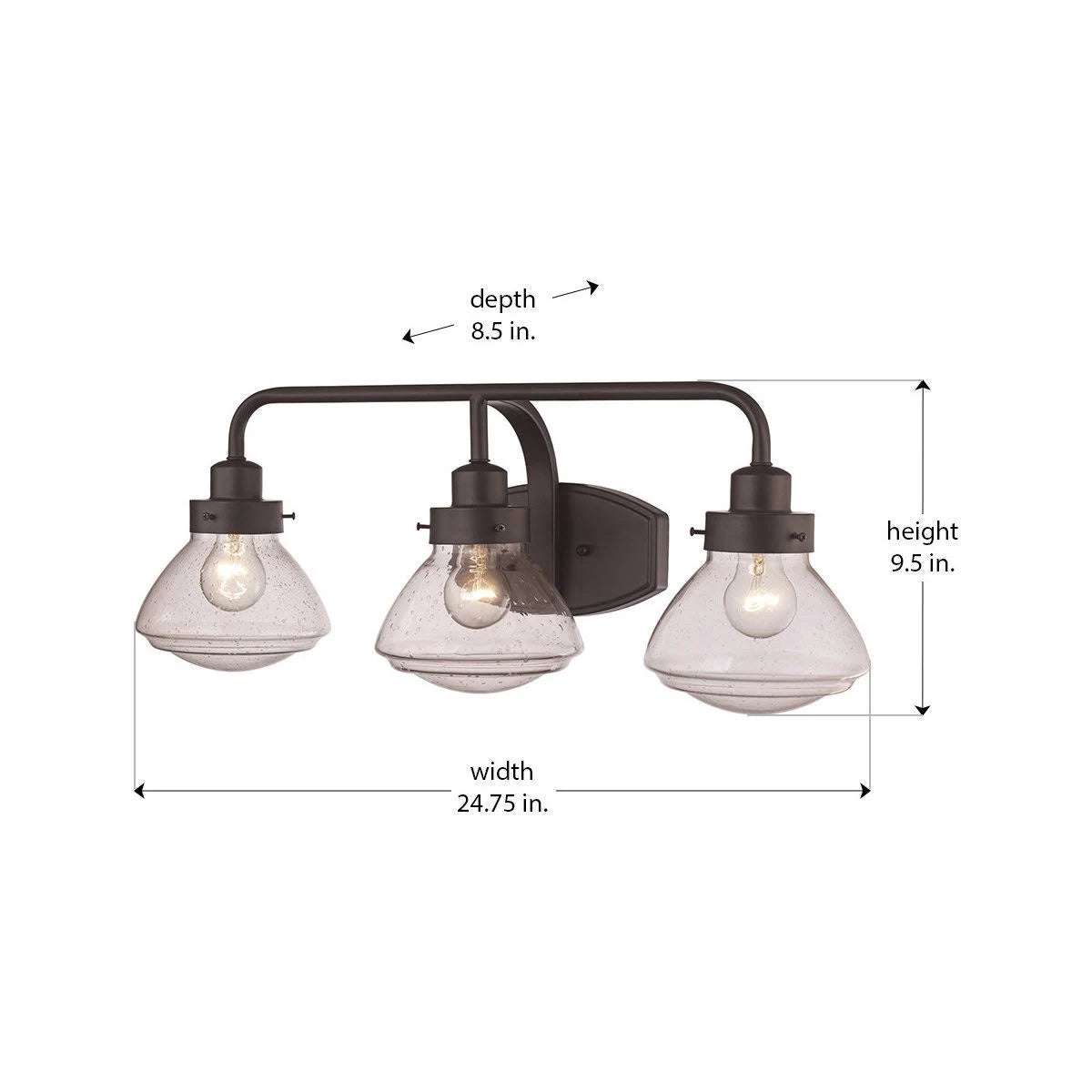 Trans Globe Lighting 71623 Polished Chrome 3-Light Bathroom Vanity Wall Sconce - Colorado Collection - Perfect for Bathroom, Powder Room, and Dressing Area Lighting