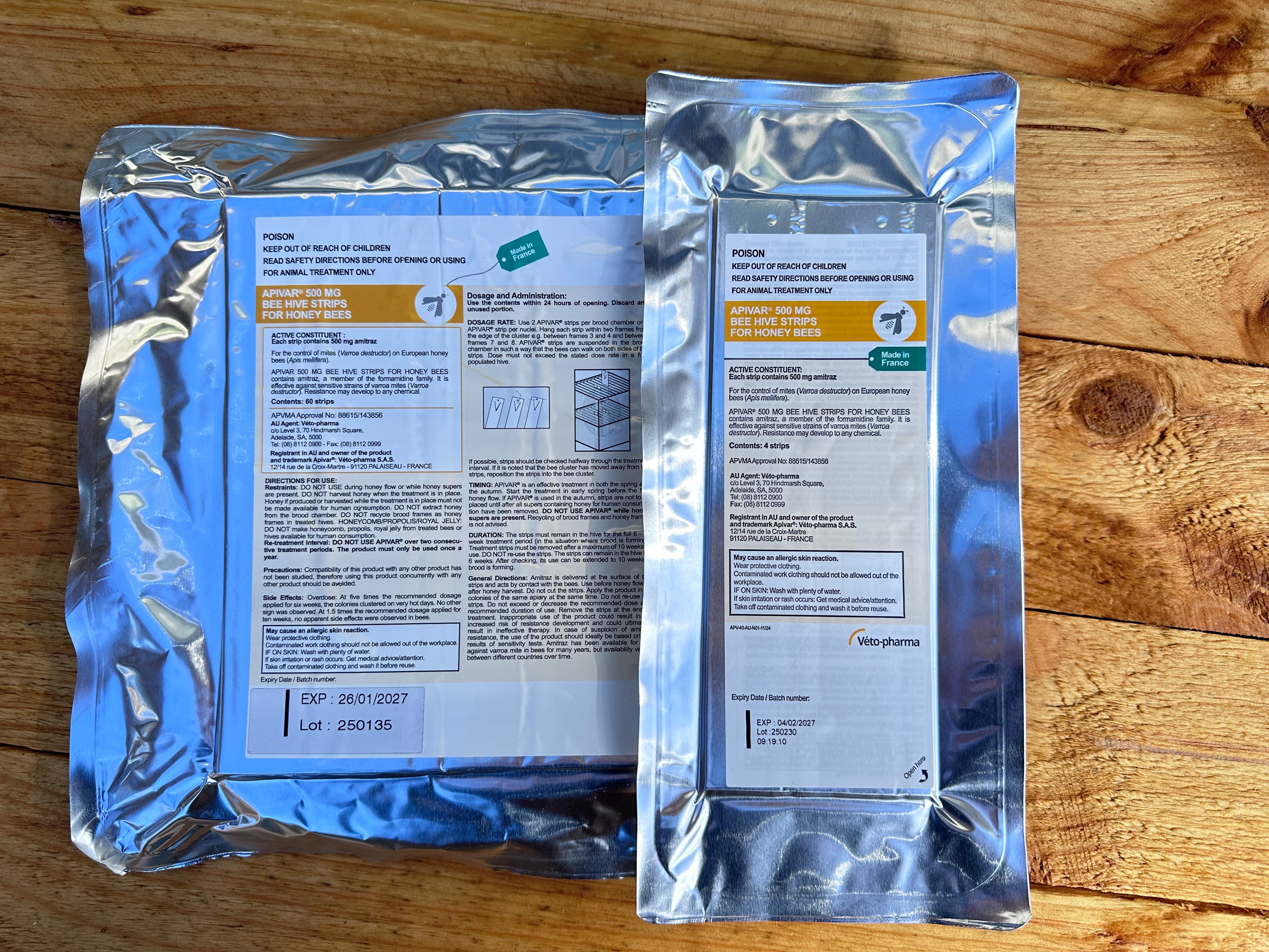 Apivar - Effective Varroa Mite Treatment for Honey Bees | Beekeeping Supplies for Hive Protection & Pest Control | Use for Healthy Bee Colonies & Honey Production