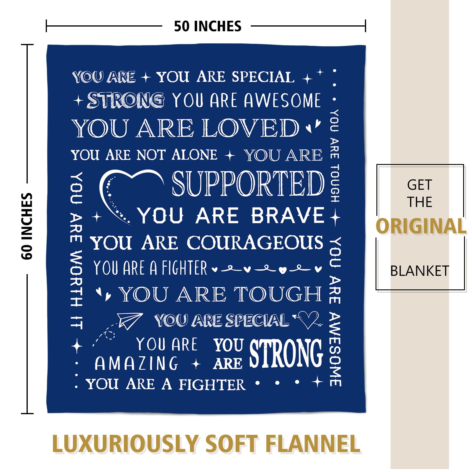 Soft & Cozy SteadStyle Blanket - Best Get Well Gift for Women & Men, 60'' x 50'' Inspirational Blanket for Recovery After Surgery, Perfect Thinking of You Present for Mom, Friend, Sister or Coworker - Ideal for Comfort at Home, Hospital Stay or Relaxing on the Couch