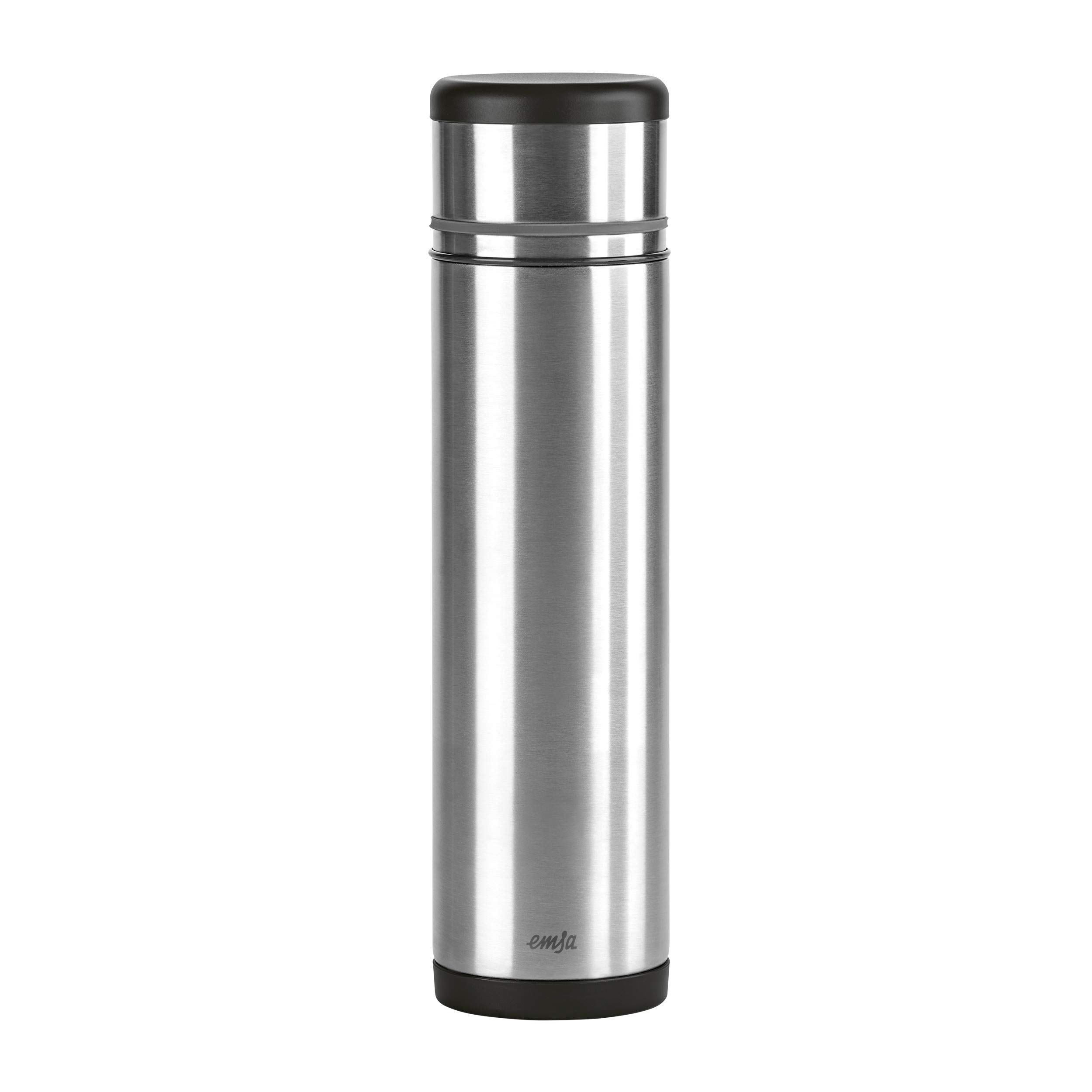 Emsa Mobility 33.8oz Vacuum Flask - Black/Anthracite for Travel & Outdoor
