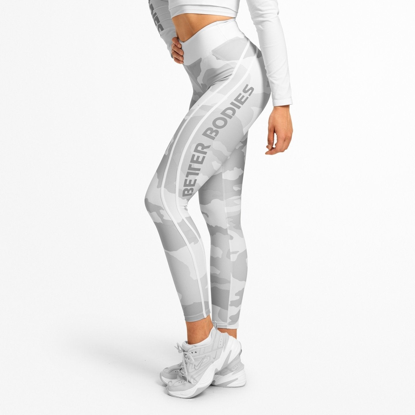 Better Bodies Camo High Waist Tights - White Camo Print for Women | Yoga, Running & Workout Leggings | Comfortable & Stylish Activewear