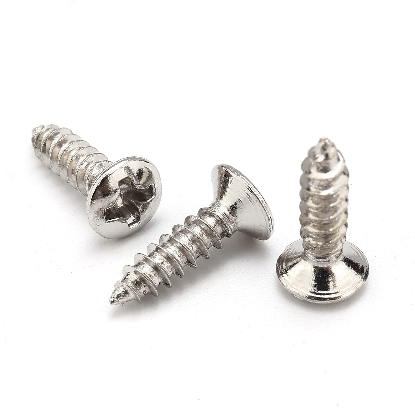 100pcs Chrome Guitar Bass Pickguard Screws for ST TL SG LP Guitars - Perfect for DIY Repairs & Upgrades