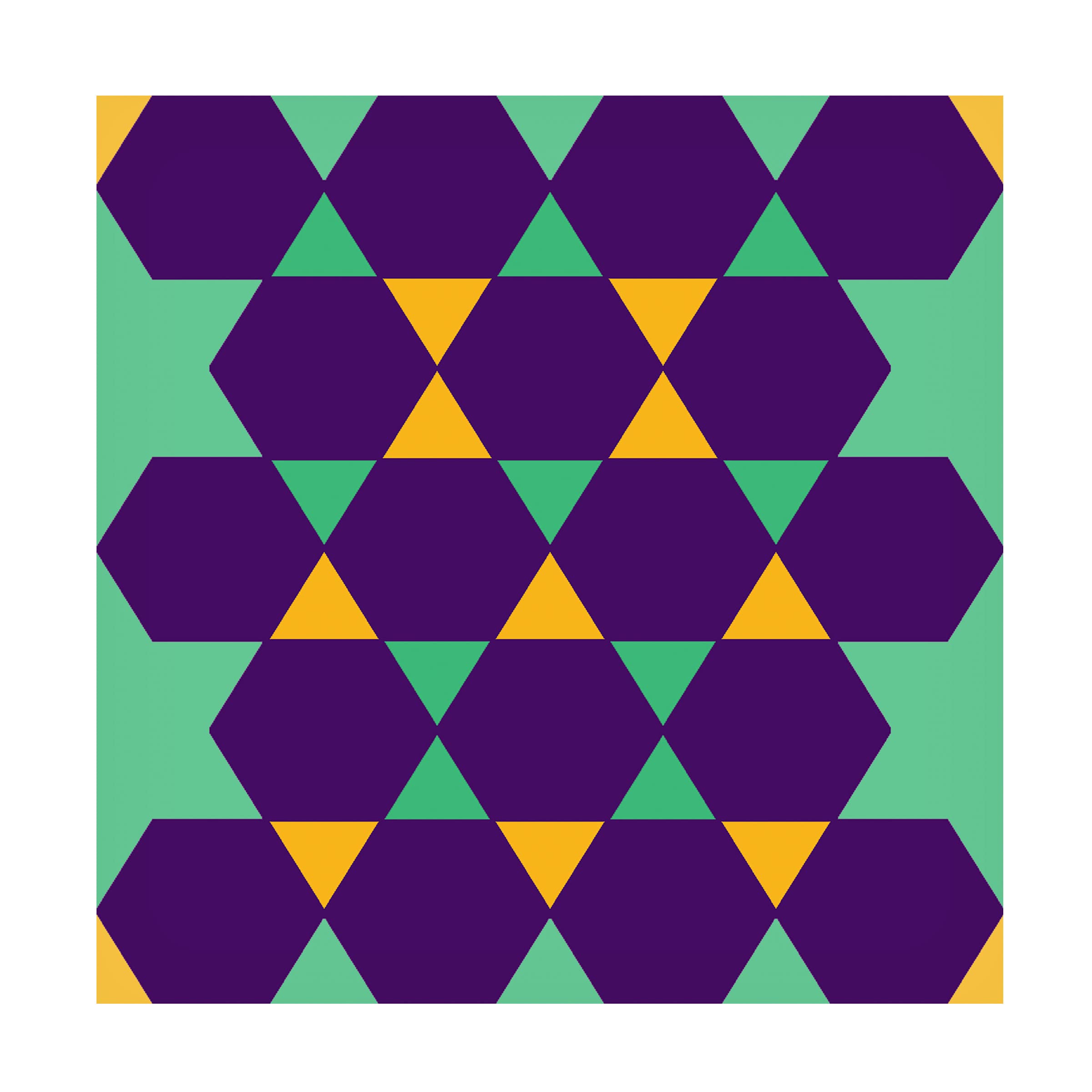 Hexagon Pattern 18 Abstract Canvas Wall Art by Richard Homawoo - Modern Geometric Home Decor for Living Room, Bedroom & Office