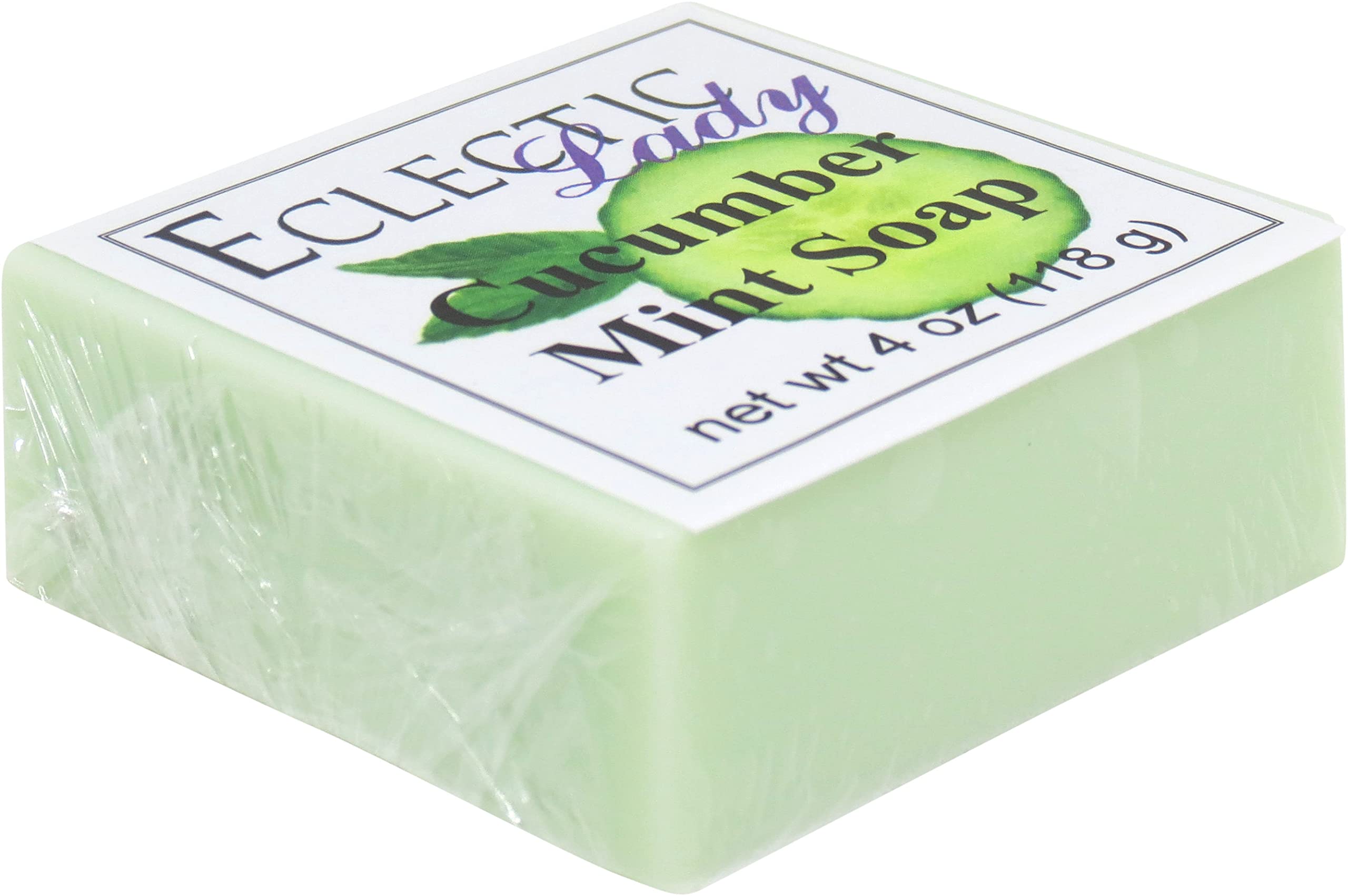 Refreshing Cucumber Mint Glycerin Soap Bar - 4 oz | Natural Skin Hydration & Cleansing | Perfect for Sensitive Skin & Daily Facial Care by Eclectic Lady