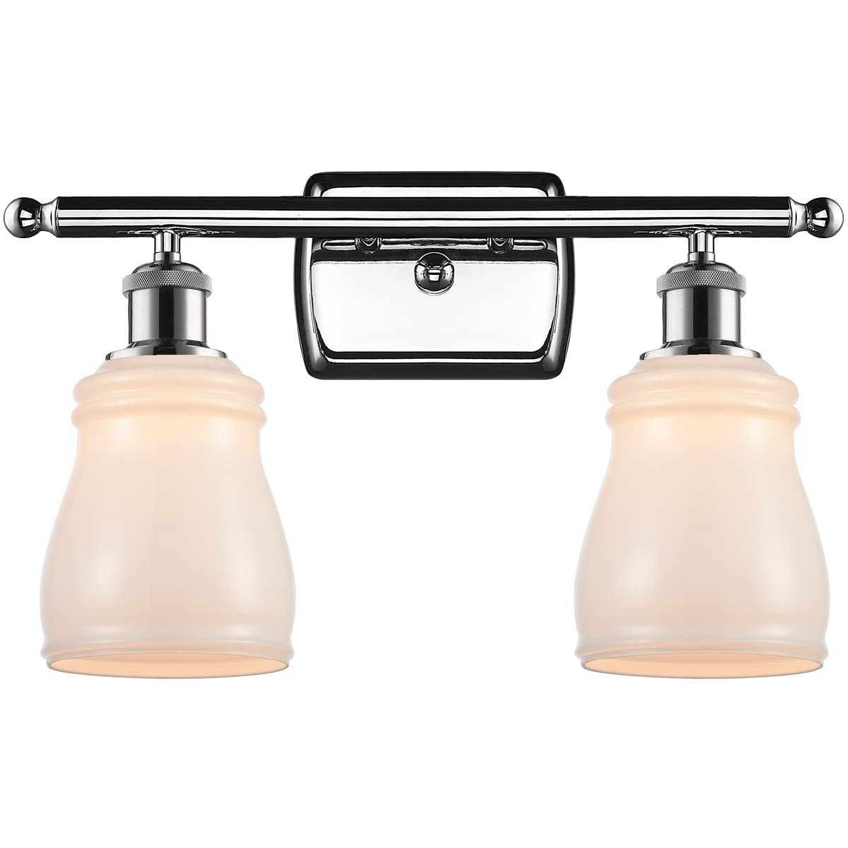 Ellery 2-Light Bathroom Vanity Light in Polished Chrome - Part of Ballston Collection - Modern LED Bathroom Lighting for Home & Hotel Decor