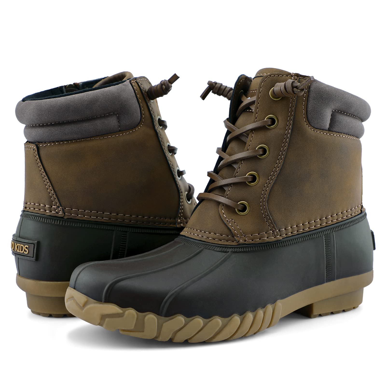 STQ Boys Duck Boots Waterproof Insulated Winter Snow Boots for Kids - Warm & Durable Cold Weather Footwear for Outdoor Play, School & Snow Adventures (Toddler/Little/Big Kid Sizes)