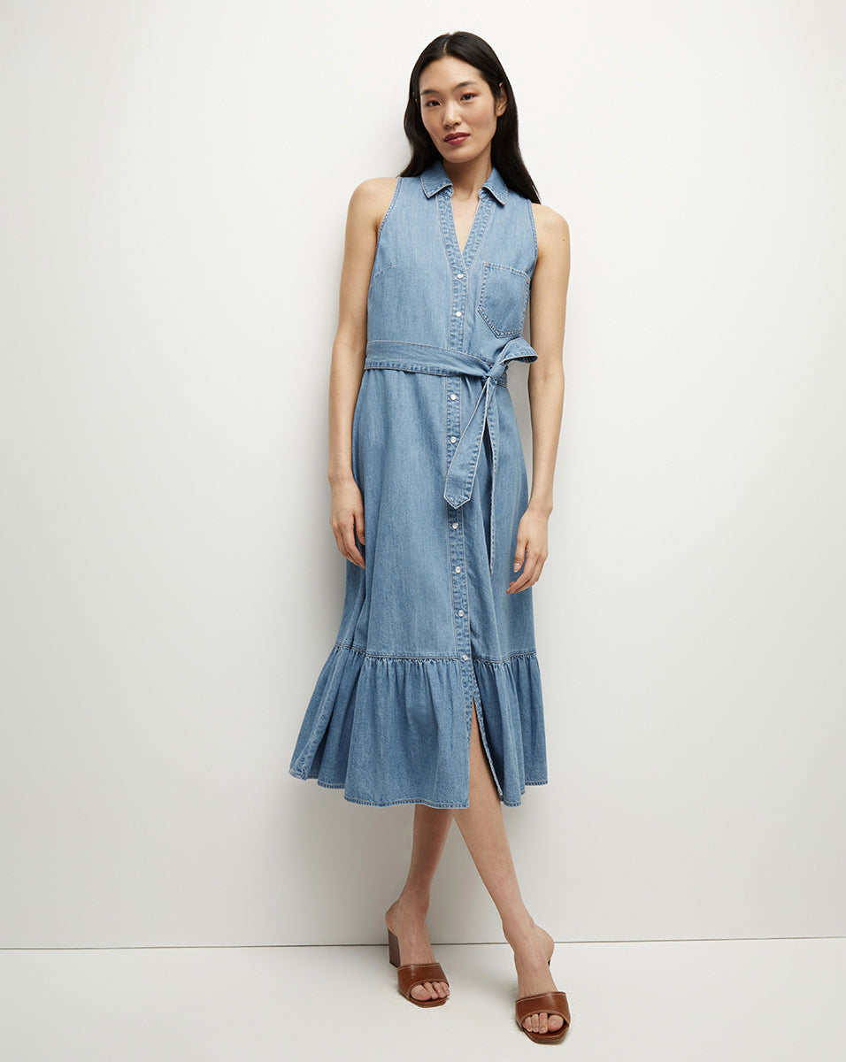 Edwina Denim Shirtdress for Women - Stylish Casual Button Down Dress with Pockets | Perfect for Everyday Wear, Office Outfits & Weekend Brunch