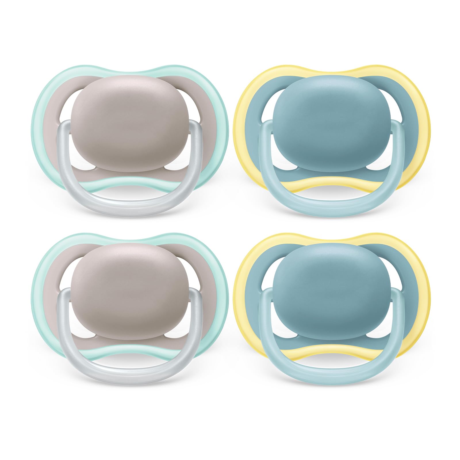 Philips Avent Ultra Air Pacifier - 4 Pack BPA-Free Soothers for Babies 18+ Months | Lightweight & Breathable Design | Includes Sterilizer Carry Case (Model SCF349/25) | Perfect for Daycare, Travel & Comforting Fussy Babies