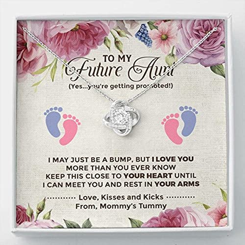Love Knot Necklace for Future Aunt - Jewelry Gift with Card & Box