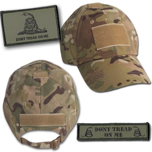 Gadsden Tactical Hat & Patch Bundle (2 Patches + 1 Hat) - Multicam Camouflage for Outdoor, Hunting & Military Enthusiasts