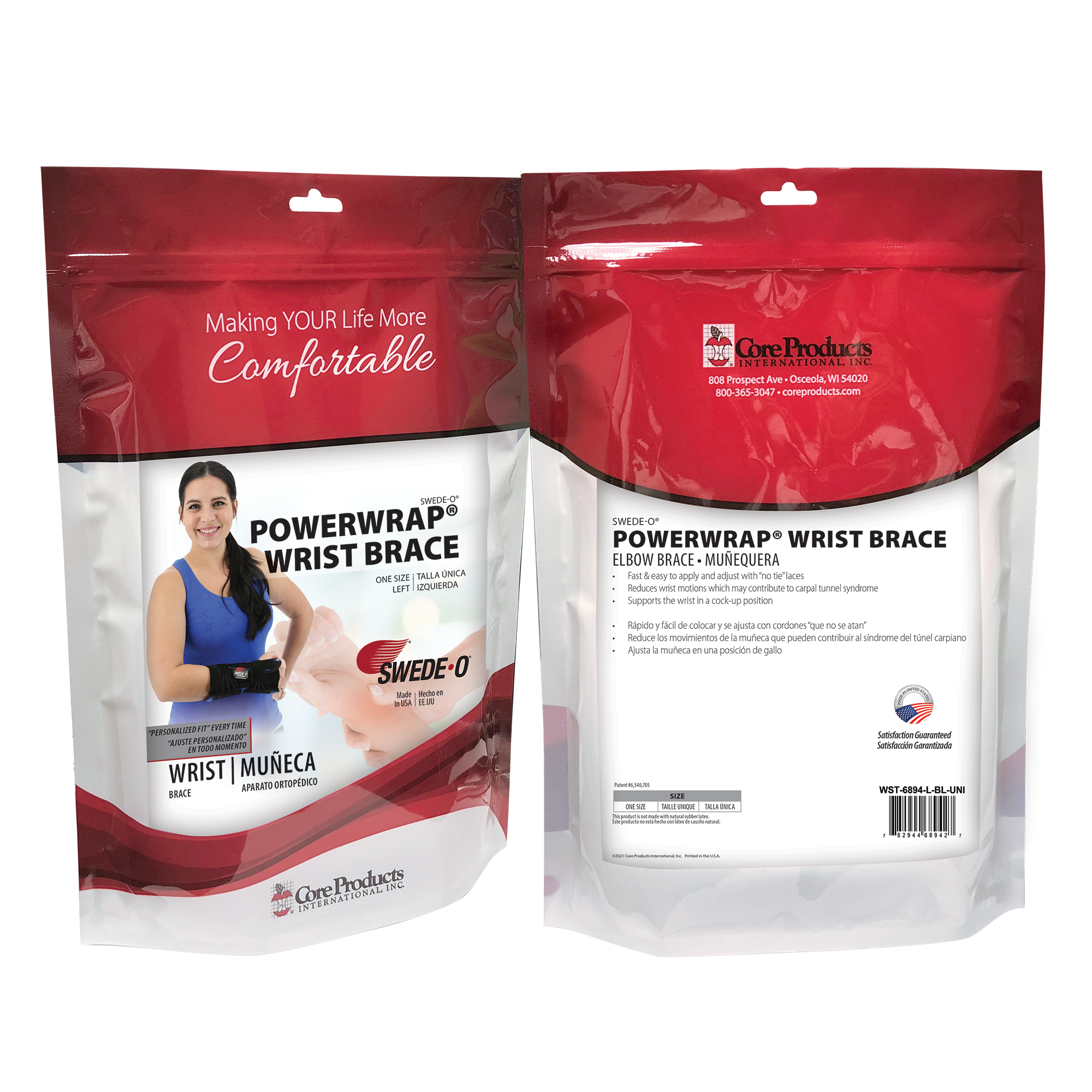 SwedeO PowerWrap Wrist Brace for Carpal Tunnel & Arthritis Relief - Adjustable Support for Typing, Gaming & Sports Activities