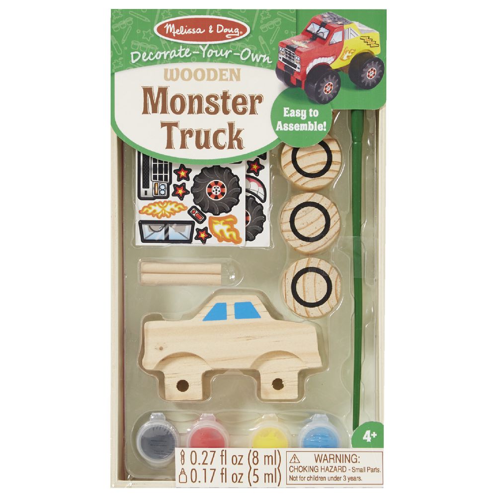 M&D Wooden Monster Truck Toy for Kids - DIY Build Your Own Truck Set - Perfect for Creative Play, Birthday Gifts & STEM Learning Activities