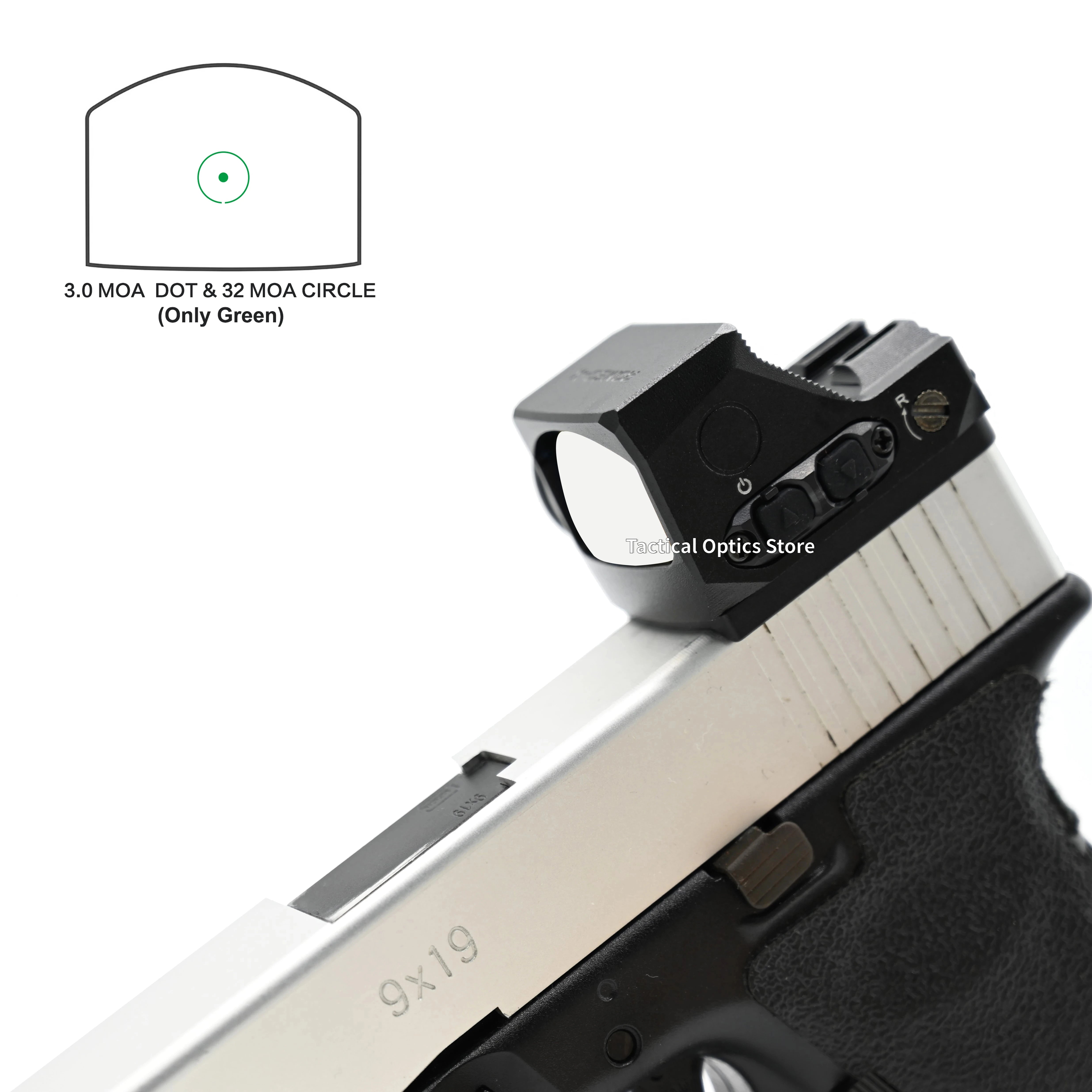 Tactical RX Compact Red Dot Sight for Pistols & Rifles - Aluminum Reflex Sight with 10 Brightness Settings | Perfect for Home Defense, Hunting & Target Shooting