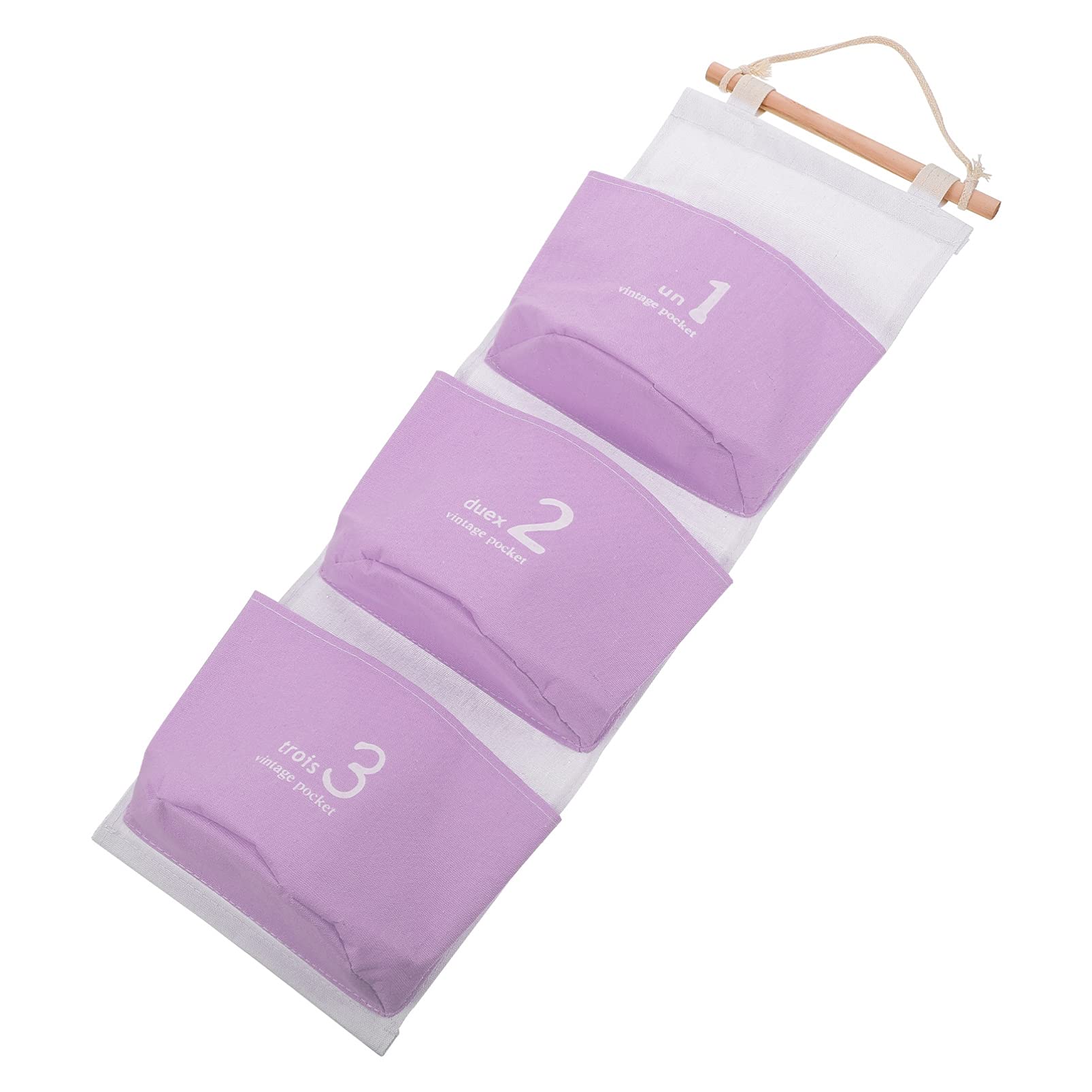HEALLILY Over The Door Hanging Storage Organizer - 3 Pocket Fabric Wall Organizer for Closet, Bedroom, Bathroom & Kitchen - Space Saving Door Hook Storage Bag (Purple) | Perfect for Organizing Towels, Toys, Accessories & More