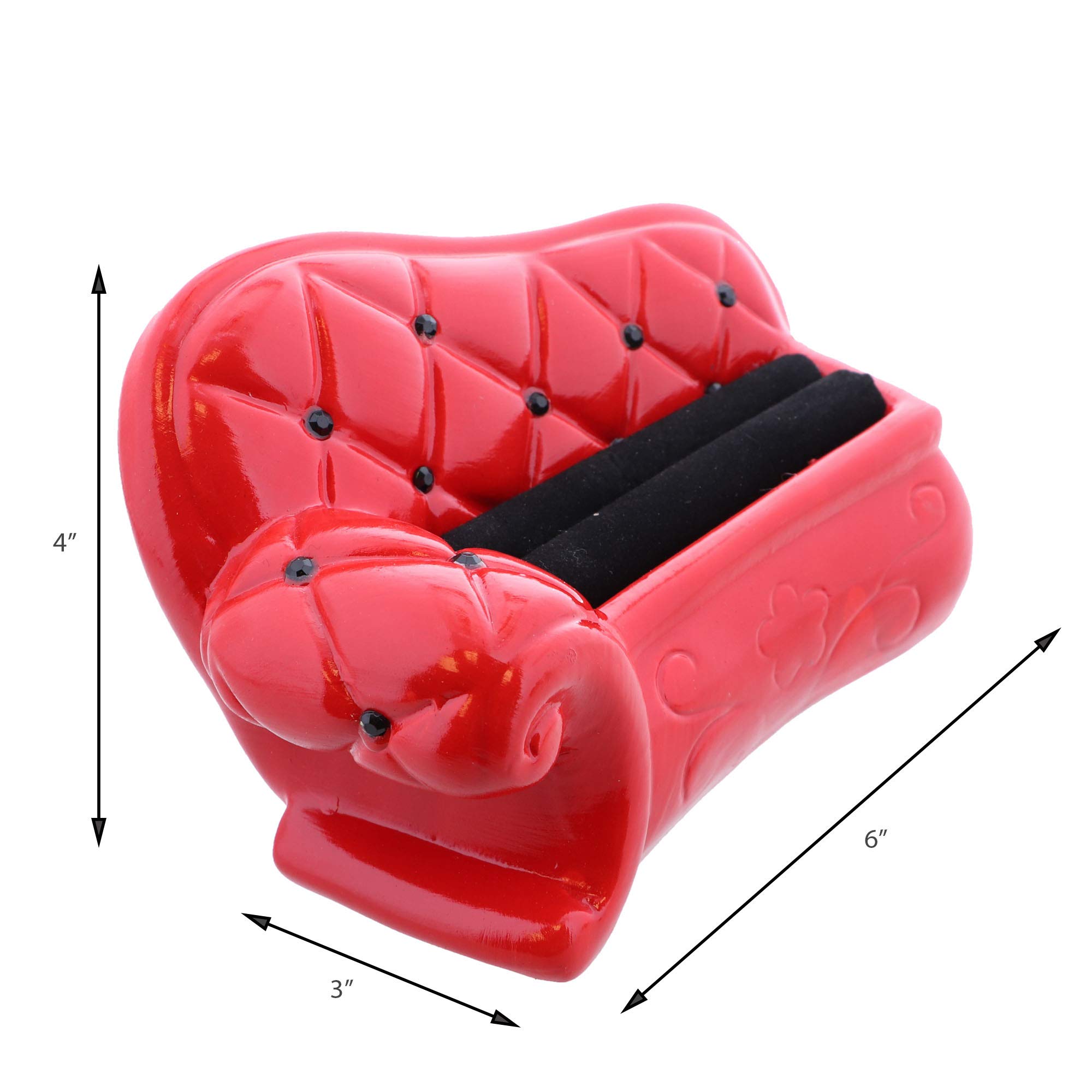 Li'Shay Ceramic Ring Holder for Easy Chair and Couch - Red | Jewelry Organizer for Living Room, Bedroom & Bathroom | Perfect Gift for Women