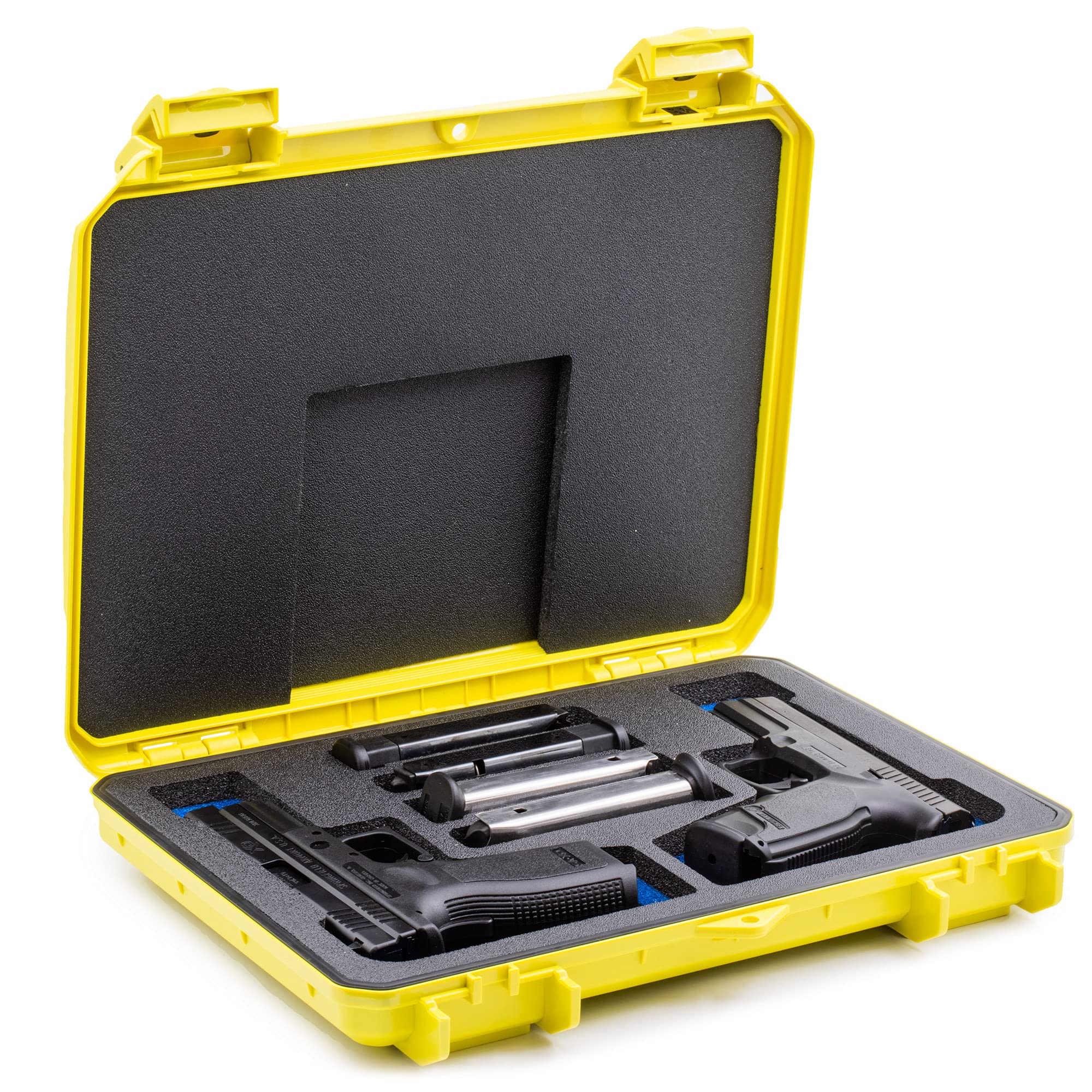 Evergreen 2 Pistol 4 Magazine Locking Compact Protective Case - CCW, Travel Safe, Mil Spec, Waterproof, USA Made - for Firearm Storage & Concealed Carry - Ideal for Home Security, Range Trips & Travel Protection