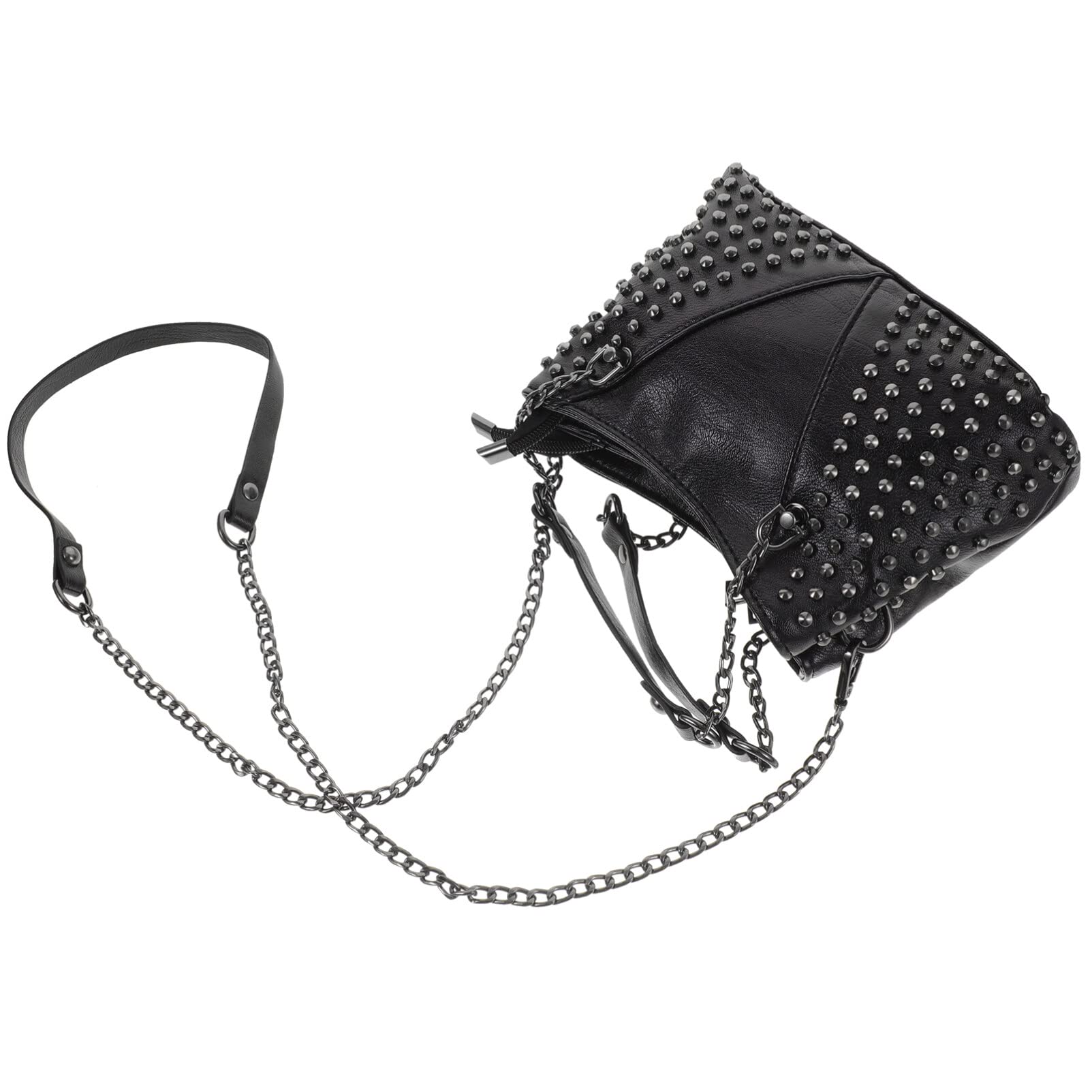 KESYOO Gothic Crossbody Bag for Women - Black Studded Shoulder Purse with Rivet Chain, Stylish Messenger Bag | Perfect for Daily Use, Parties, Concerts & Gothic Fashion Outfits