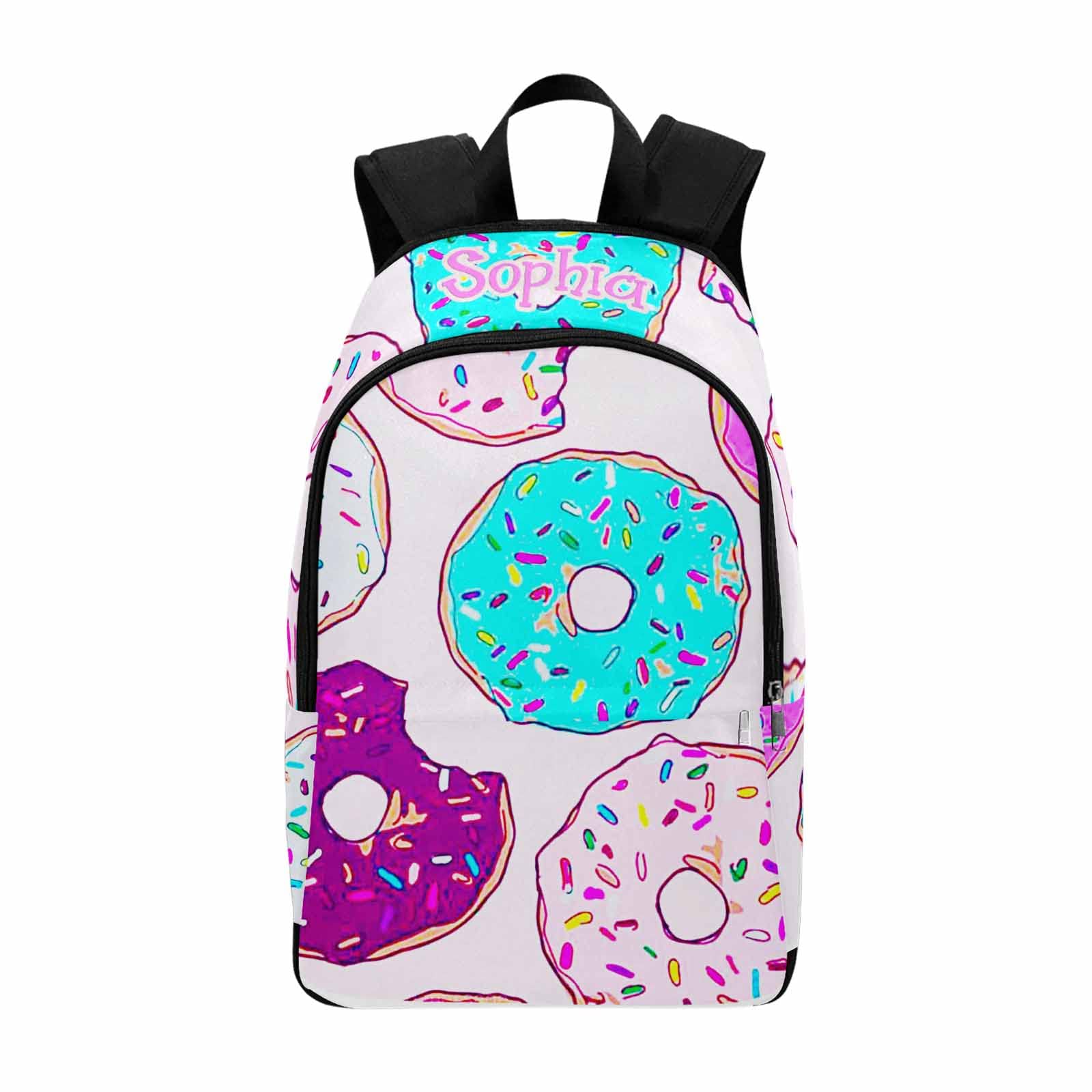 Custom Donut Print Backpack for Kids & Teens - Lightweight School Bag, Travel Daypack for Boys & Girls - Perfect Gift for Students (Colorful Design, Durable & Comfortable) - Ideal for School, Travel & Outdoor Adventures