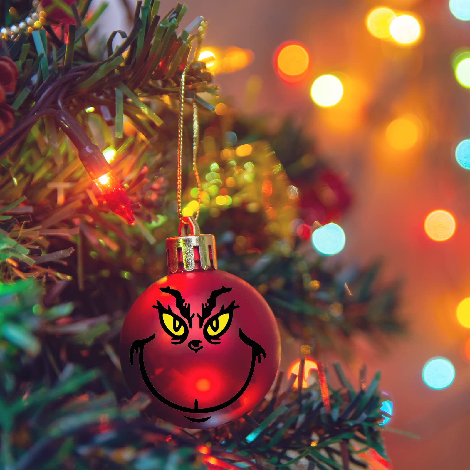 10 Pcs Christmas Tree Ornament Stickers - Waterproof Vinyl Decals for DIY Holiday Decor, Party Favors & Home Crafts (2x2 Inch) - Perfect for Gift Wrapping, Scrapbooking & Festive DIY Projects