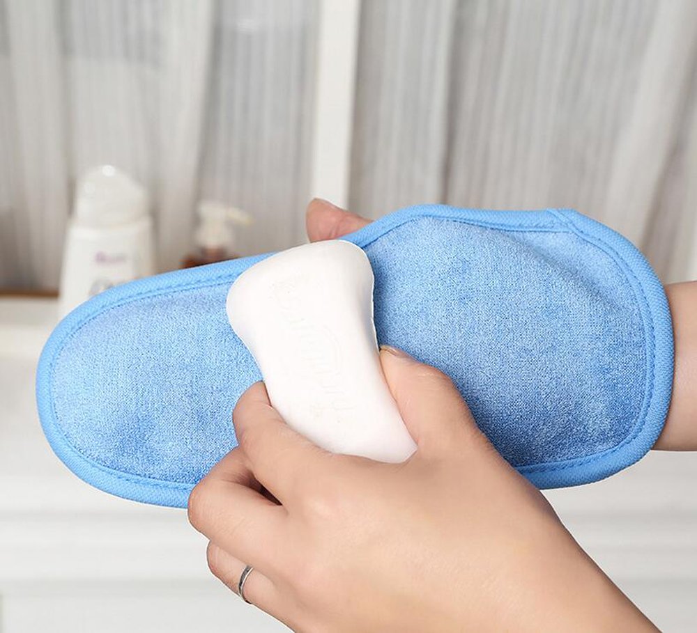 3PCS Adult Bathing Gloves - Exfoliating Shower Mitts for Face & Body, Spa Quality Loofah Scrub Gloves (Random Colors) - Perfect for Dry Brushing, Deep Cleansing & Relaxing Massage at Home or Salon