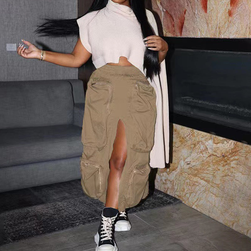 Women's Multi-Pocket Loose Cargo Skirt - Stylish Utility Skirt for Hiking, Travel & Casual Wear | Trendy Streetwear Fashion