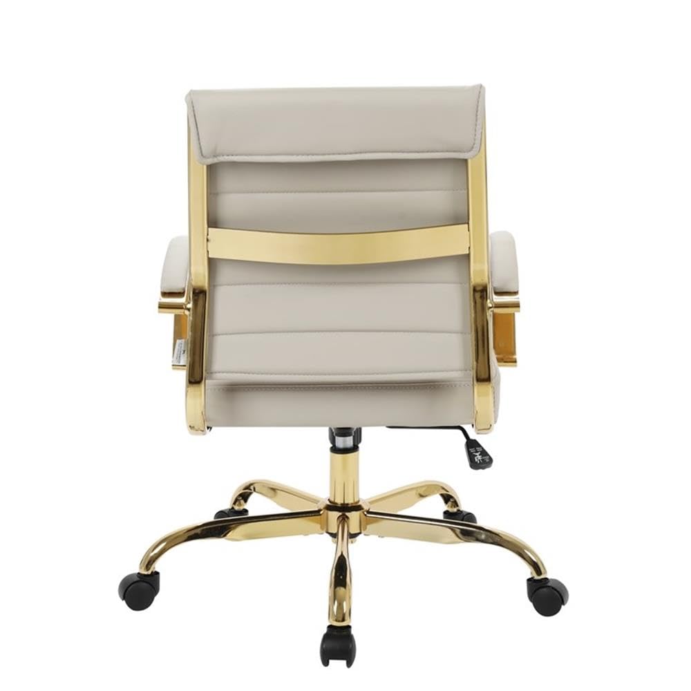 UrbanPro Modern Adjustable Leather Office Chair in Tan - Ergonomic Executive Desk Chair with Lumbar Support for Home & Office Workspace