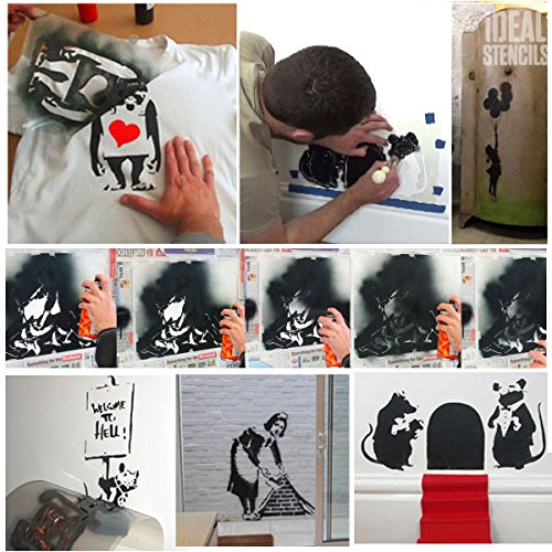 Banksy Flying Balloon Girl Stencil - Large Reusable Wall Art Template for DIY Painting, Home Decor & Craft Projects (22.5x78cm) | Perfect for Canvas Art, Street Art Murals & Creative Wall Designs