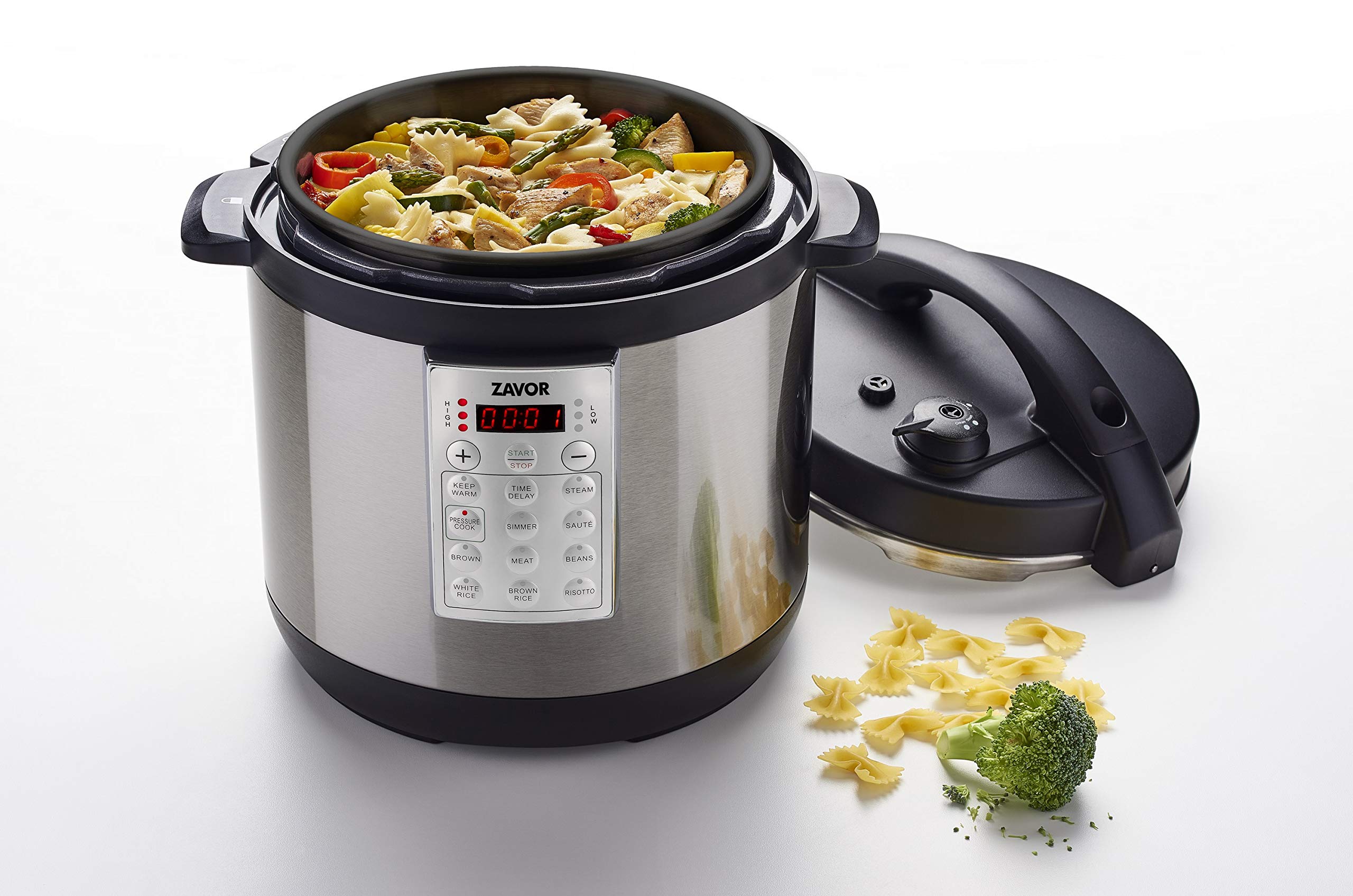 Zavor Select 6 Quart Electric Pressure Cooker & Rice Cooker - Stainless Steel, Non-Stick Pot, Multi-Function for Fast Cooking - Perfect for Meal Prep, Family Dinners & Healthy Eating (ZSESE01)