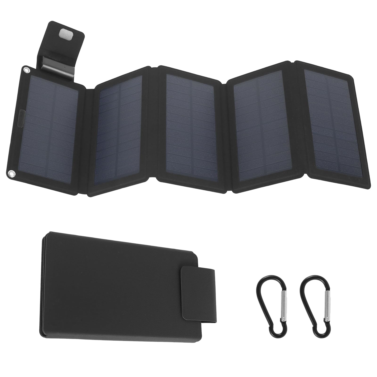 20W Foldable Solar Panel Charger - IP55 Waterproof, Portable Solar Charger with Carabiner Clips, USB & Type-C Output - Lightweight Solar Power Bank for Outdoor Camping, Hiking, Backpacking, Emergency Power Supply & Phone Charging (US Stock)