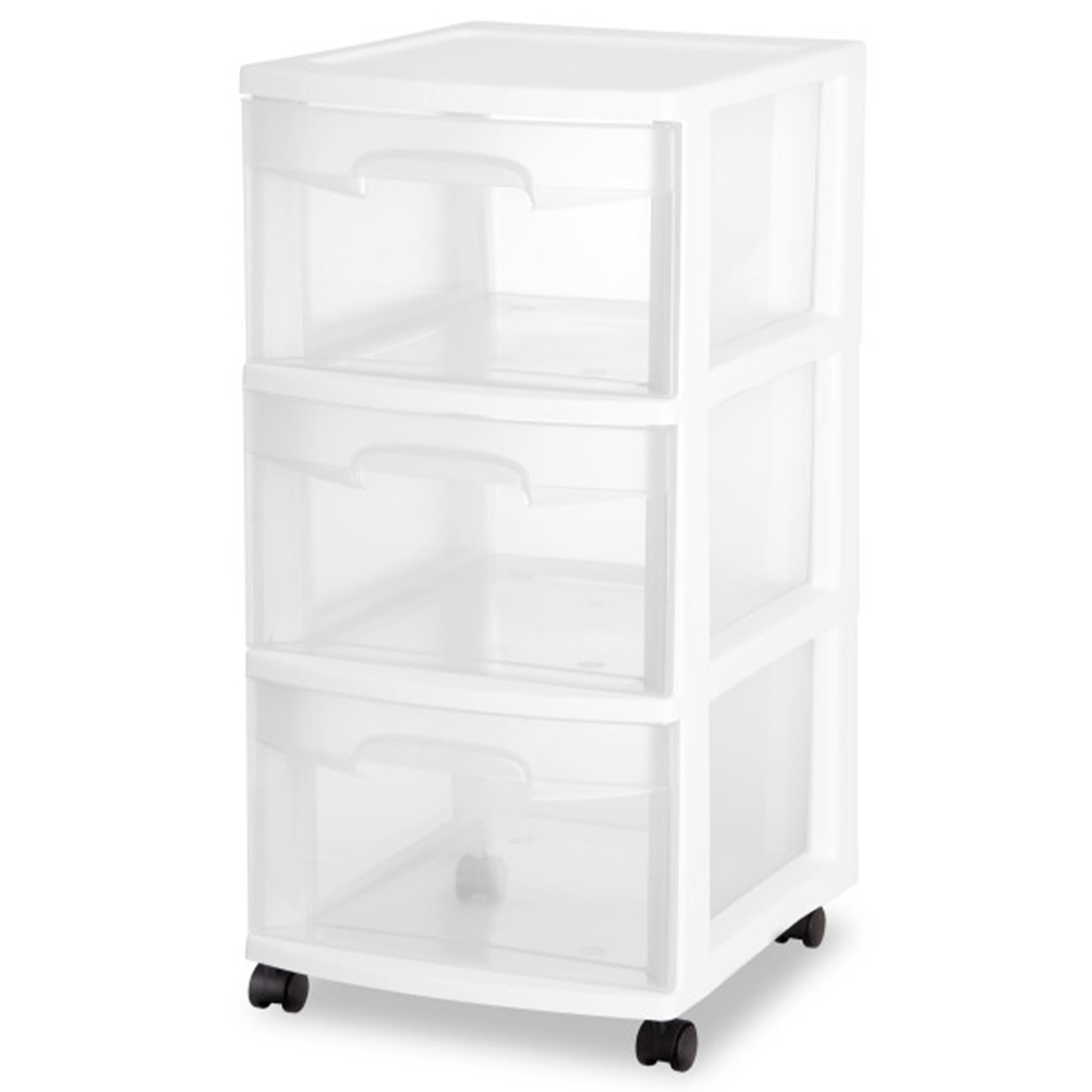 Sterilite 6-Pack 3-Drawer Rolling Storage Organizer Cart - White Plastic Bins for Closet, Office & Home Organization - Perfect for Bedroom, Bathroom & Kids' Room Storage Solutions