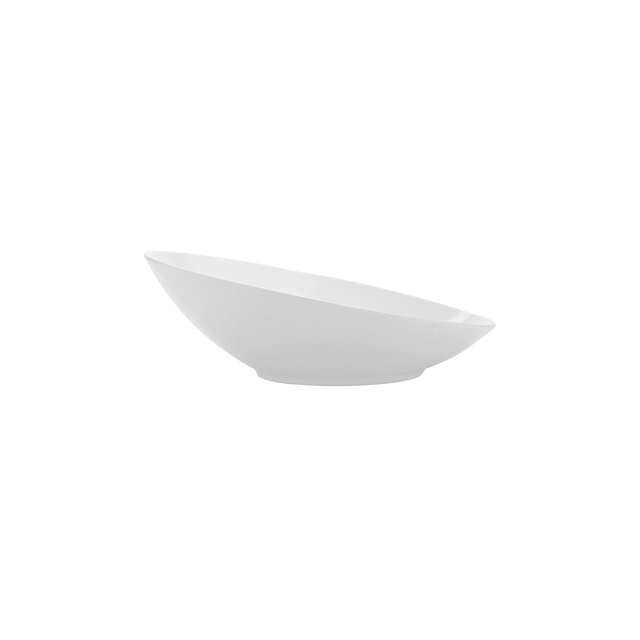 G.E.T. B-797-W White 1 Quart Angled Oval Cascading Serving Bowl - Perfect for Salads, Snacks, Pasta, Fruit & Entertaining - Elegant Tableware for Dinner Parties, Buffets & Home Decor