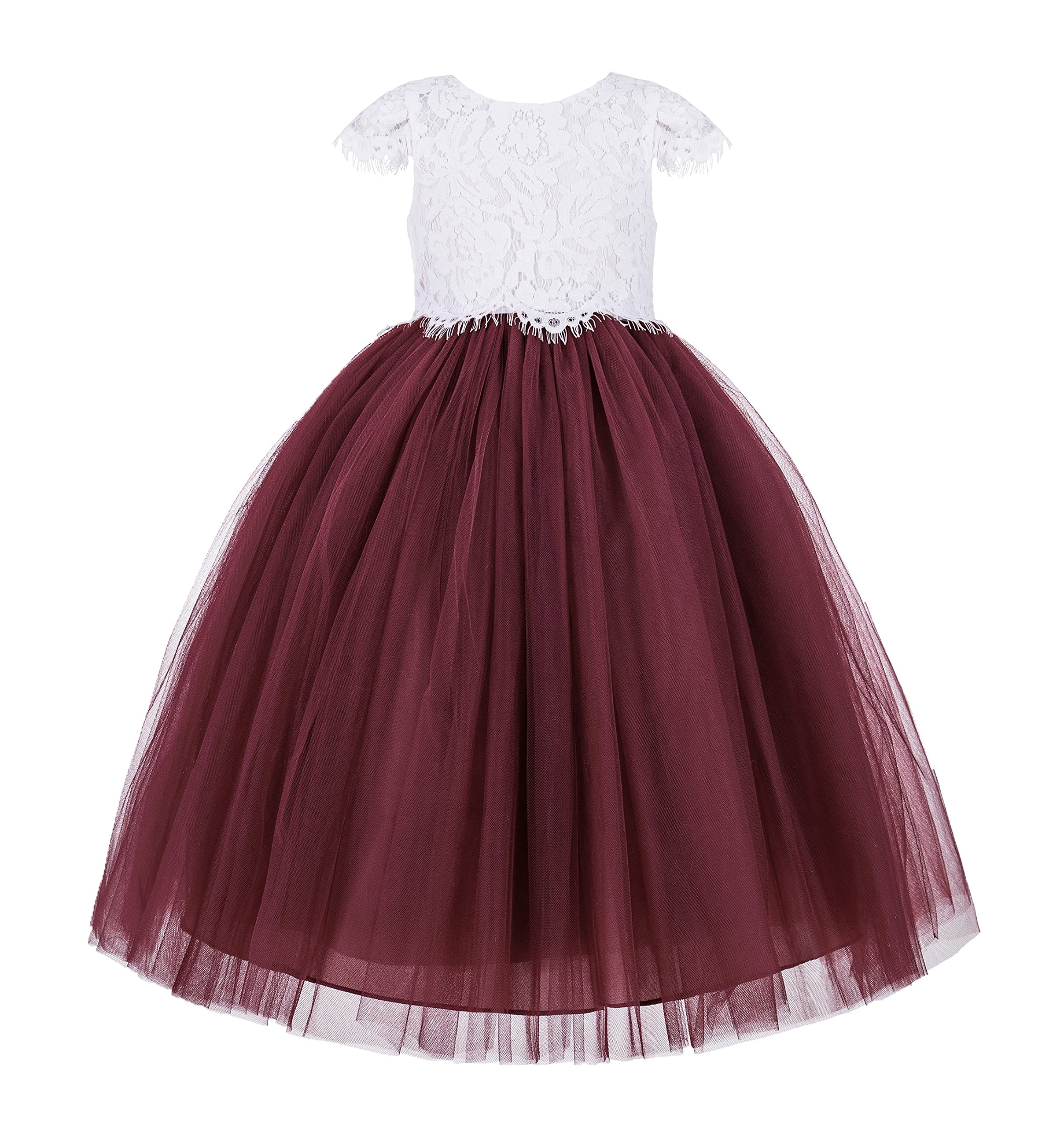 ekidsbridal Floral Lace Flower Girl Dress for Toddler Girls - Special Occasion Dresses for Weddings, Baptisms & Birthday Parties