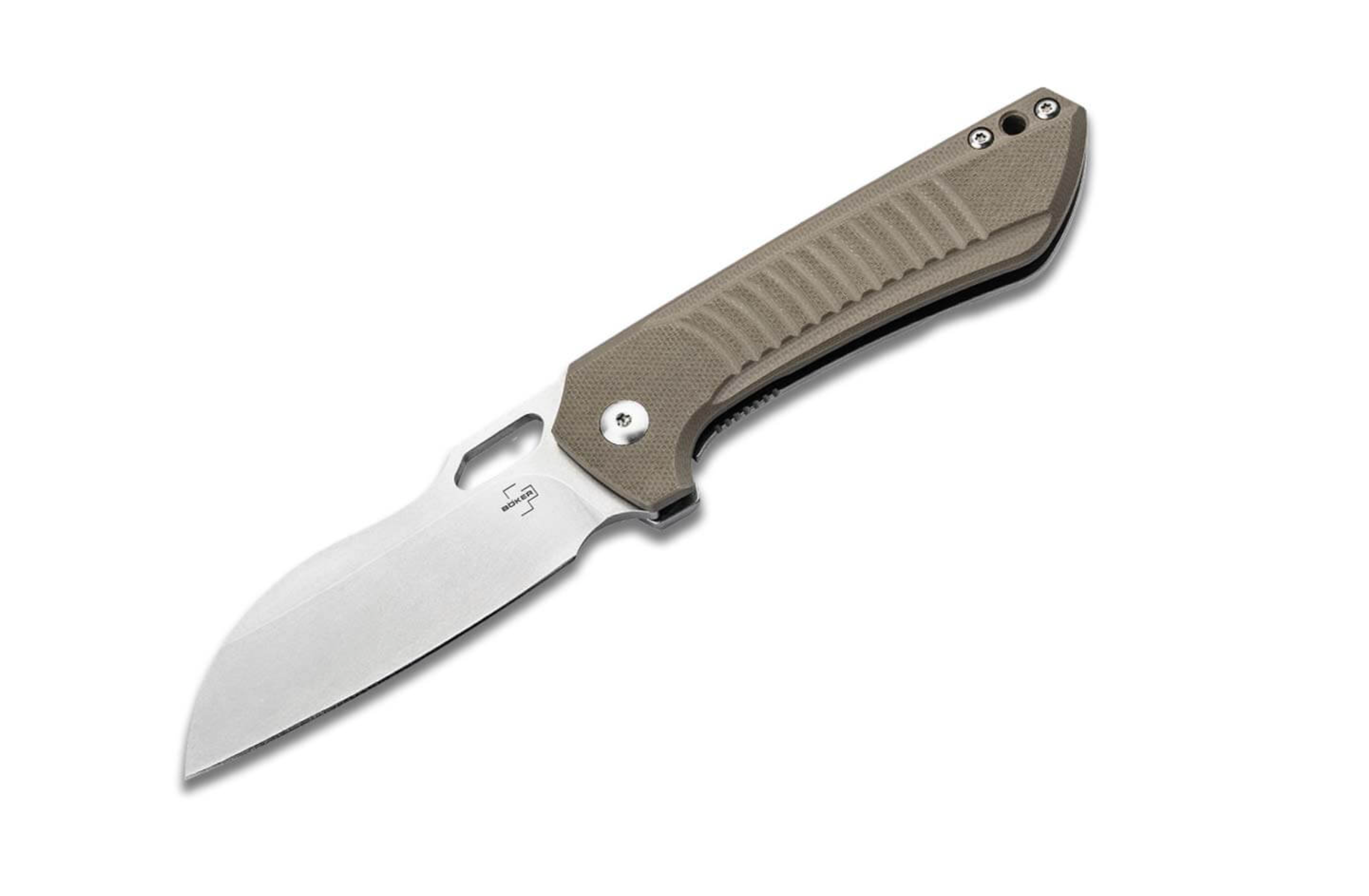 Boker Plus 01BO693 Swoopy Folding Knife - Stonewash Finish Blade, G10 Handle - EDC Pocket Knife for Camping, Hiking & Outdoor Adventures