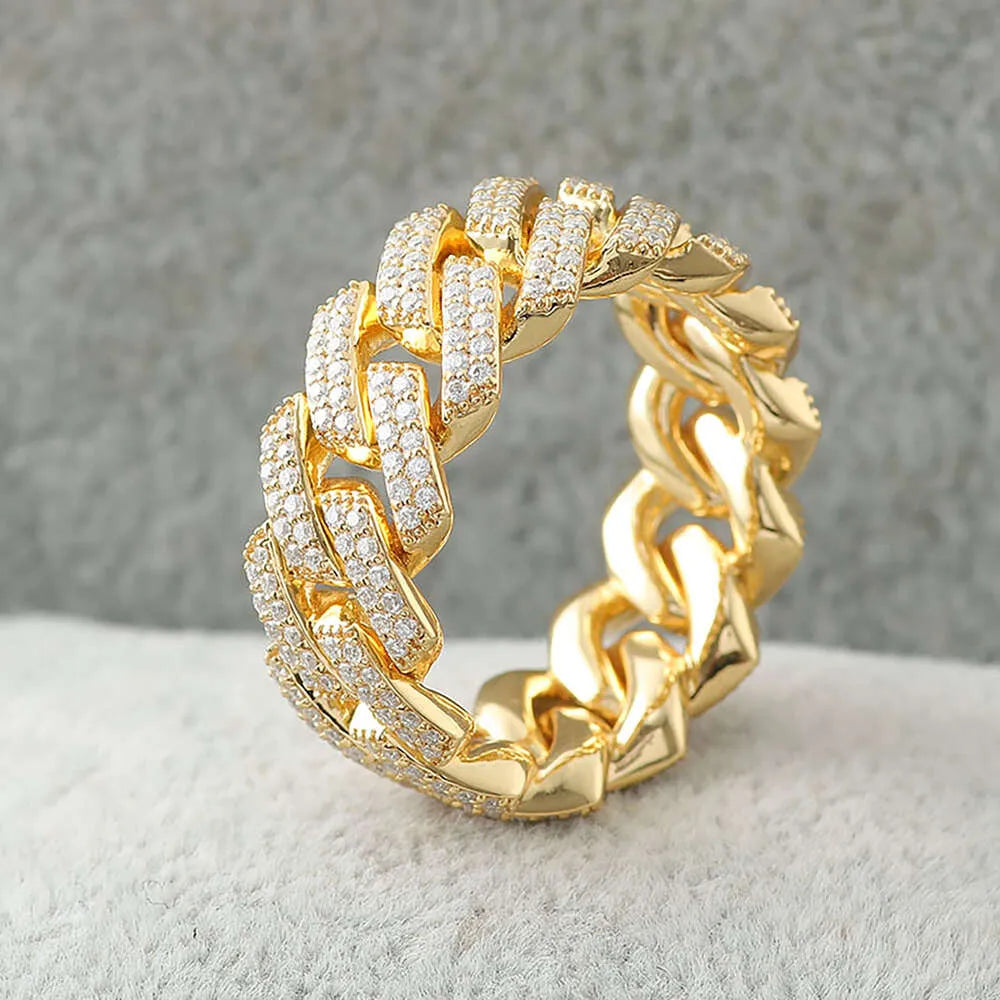 14K Yellow Gold Moissanite Ring with VVS Diamonds | Elegant Wedding, Engagement, Anniversary Jewelry Gift for Women