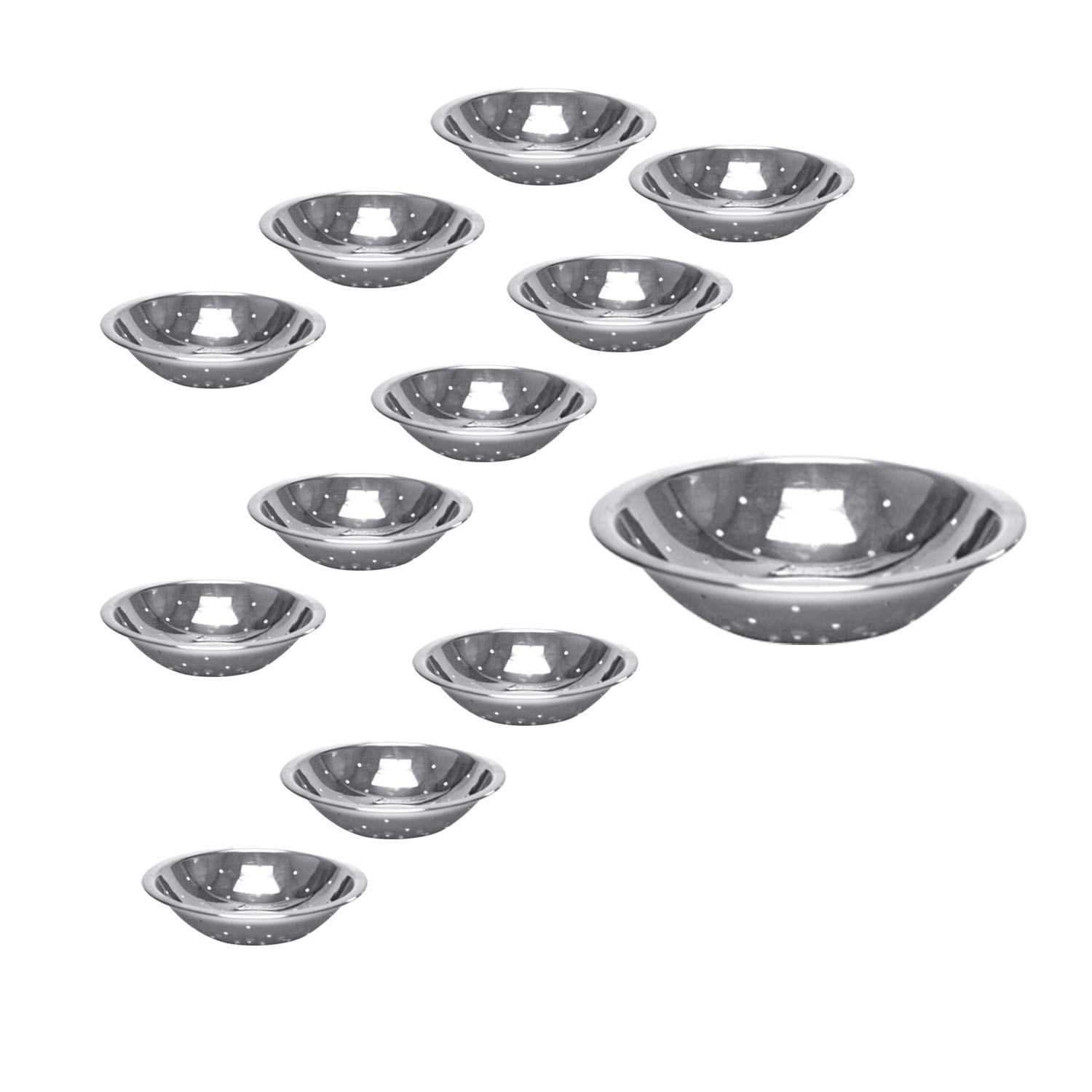 Premium Stainless Steel Perforated Mixing Bowls Set - 12 Piece (2 QT) for Baking, Cooking & Food Prep | Ideal for Mixing, Draining, Straining & Serving | Commercial & Home Kitchen Use
