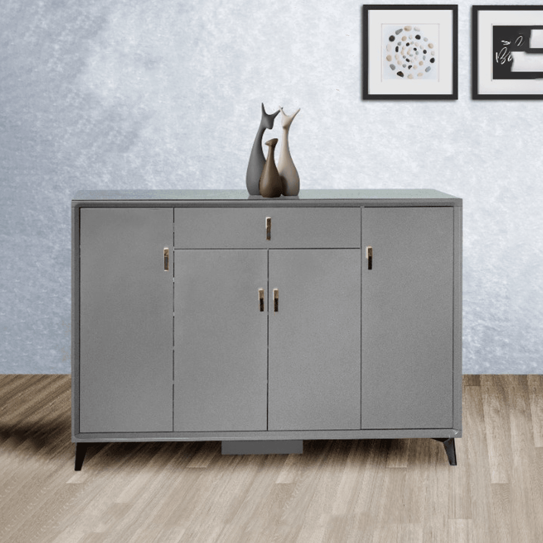 Halcy 4 Door Shoe Cabinet - Modern Entryway Storage Organizer for Shoes, Boots & Accessories | Perfect for Hallway, Mudroom & Closet Organization